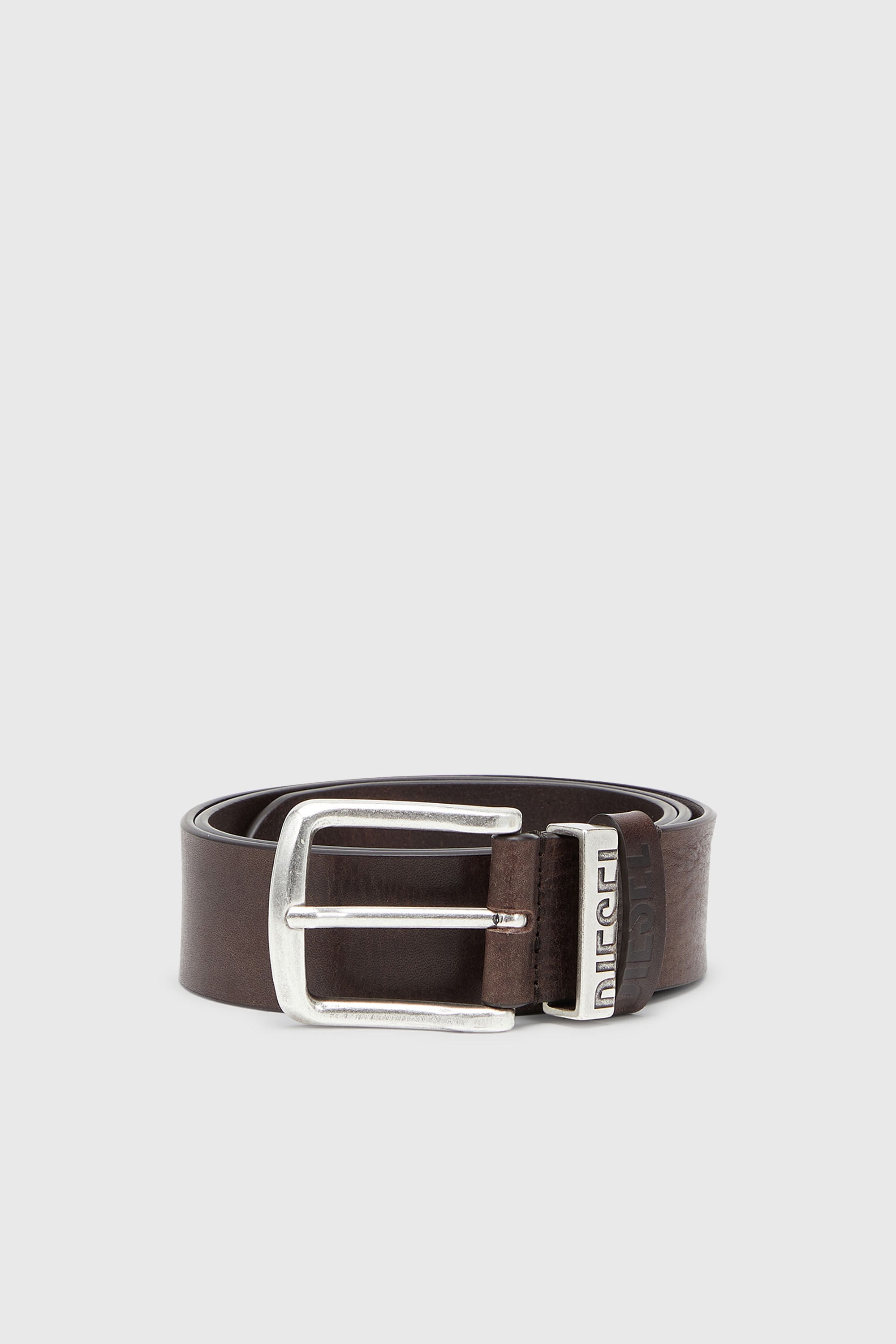 Diesel - B-VISIBLE, Man's 3.9cm belt with contrast loops in Brown - 1