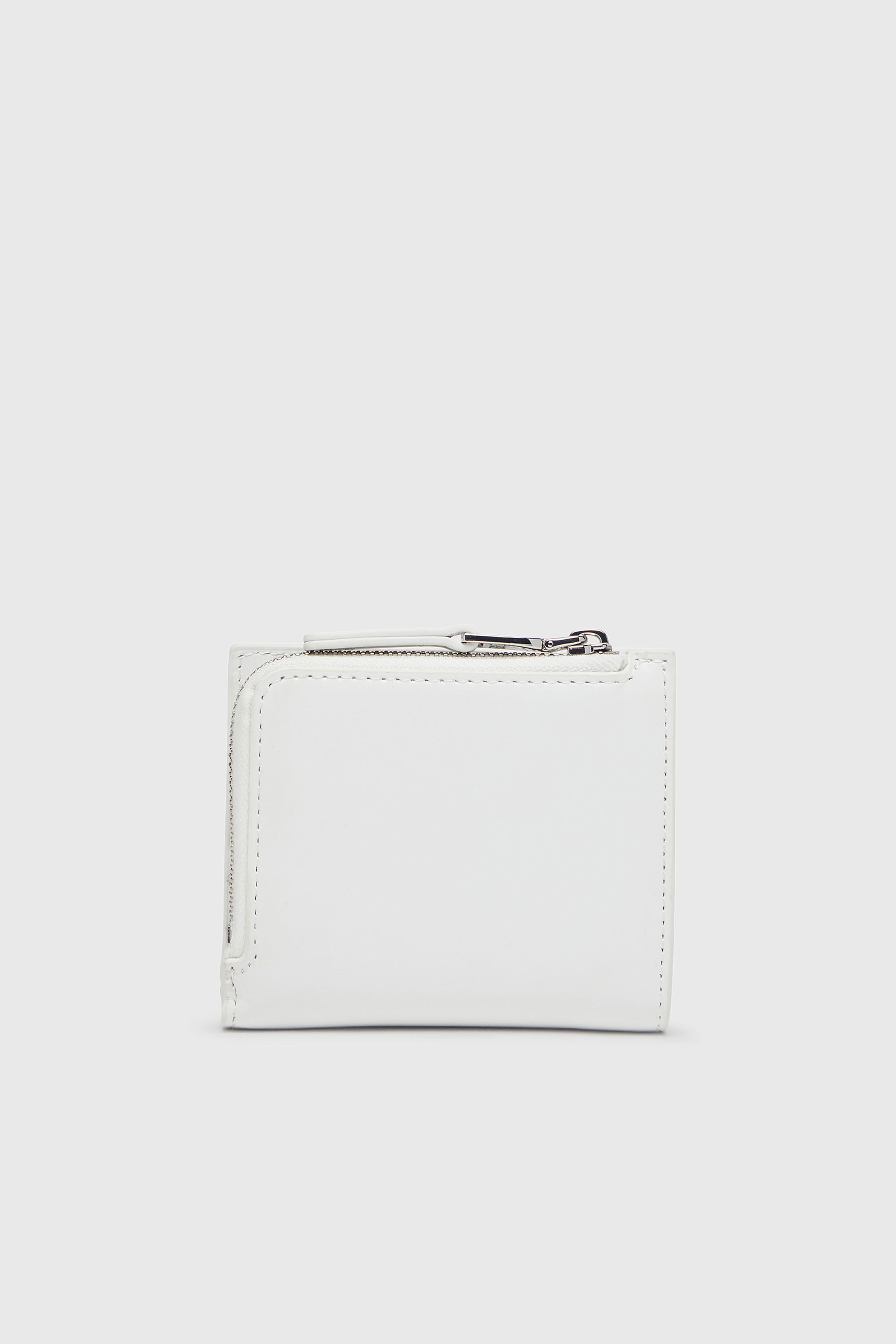 Diesel - 1DR BI FOLD ZIP L, Woman's Bi-fold wallet in leather in White - 2