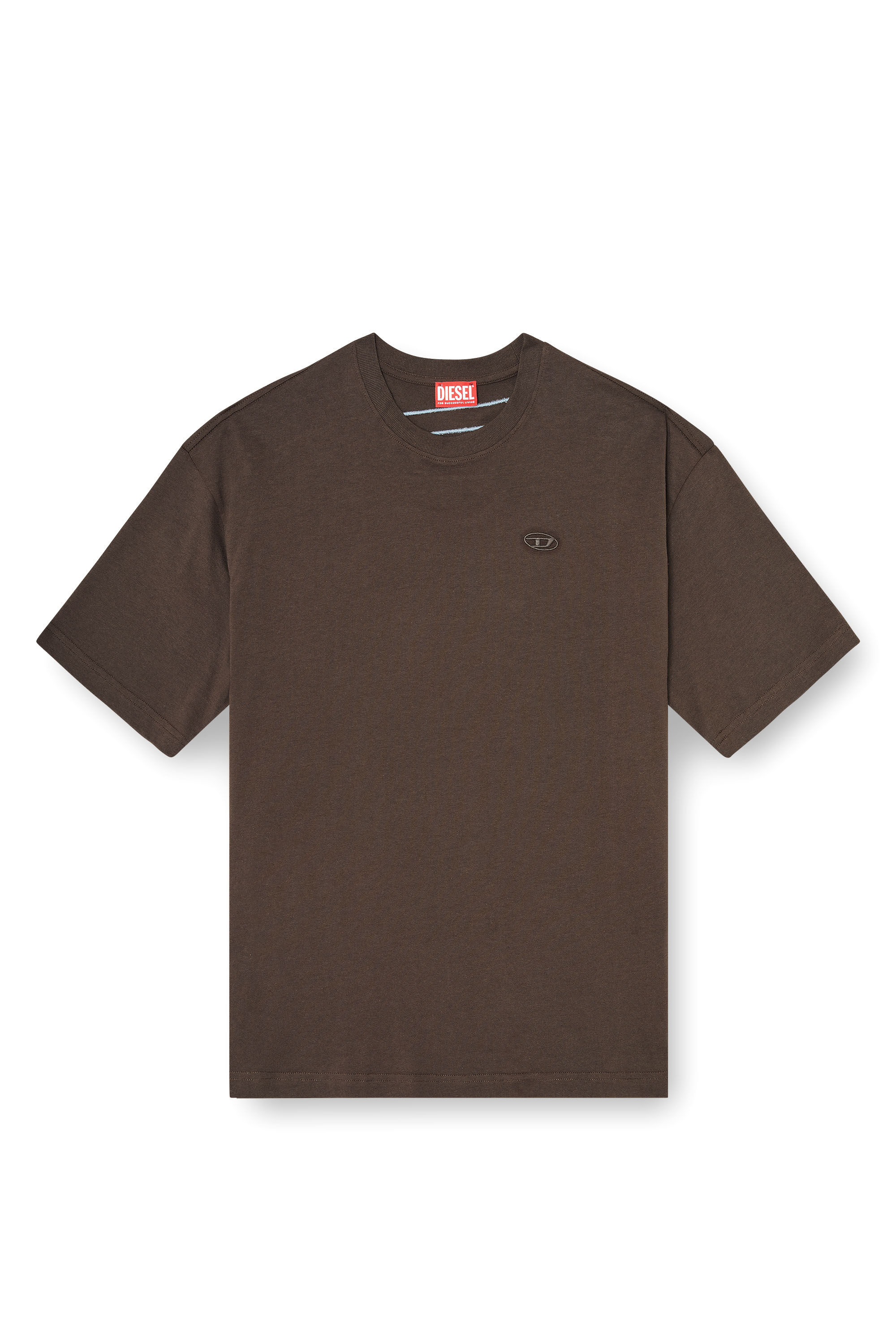 Diesel - T-BOGGY-MEGOVAL-D, Man's T-shirt with maxi oval D embroidery in Brown - 2