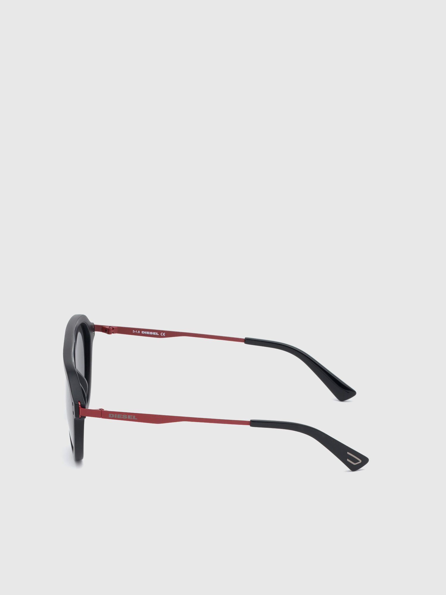 Diesel - DL0277, Man's Pilot shape sunglasses in acetate in Black/Red - 3