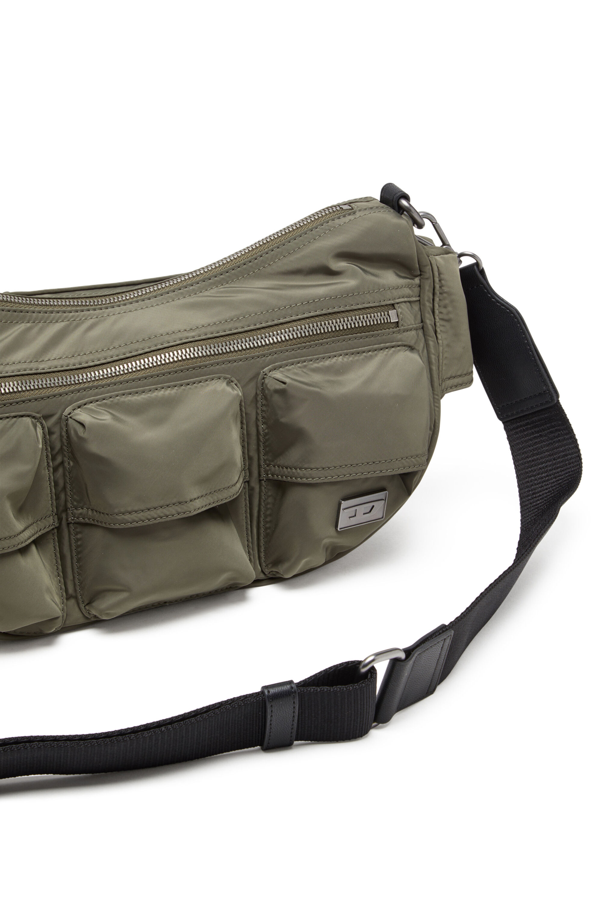 Diesel - MULTI-PKTS SHOULDER BAG X, Unisex's Multipocket bag in utilitarian shell in Green - 2