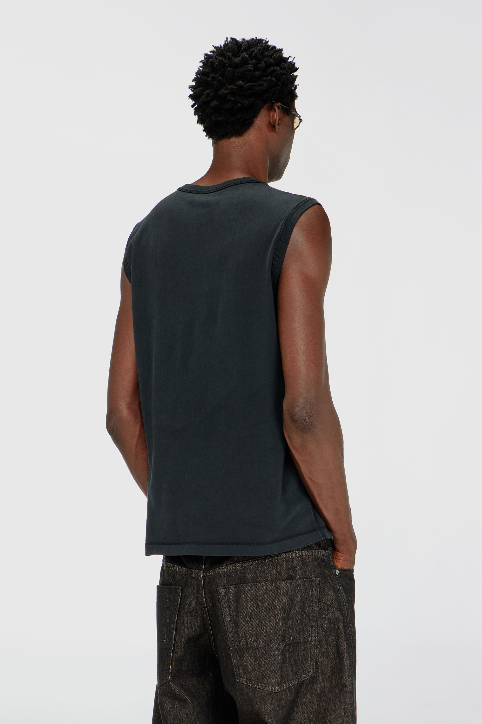 Diesel - T-BISCO-IOD, Man's Cotton tank top with metallic Oval D in Black - 4