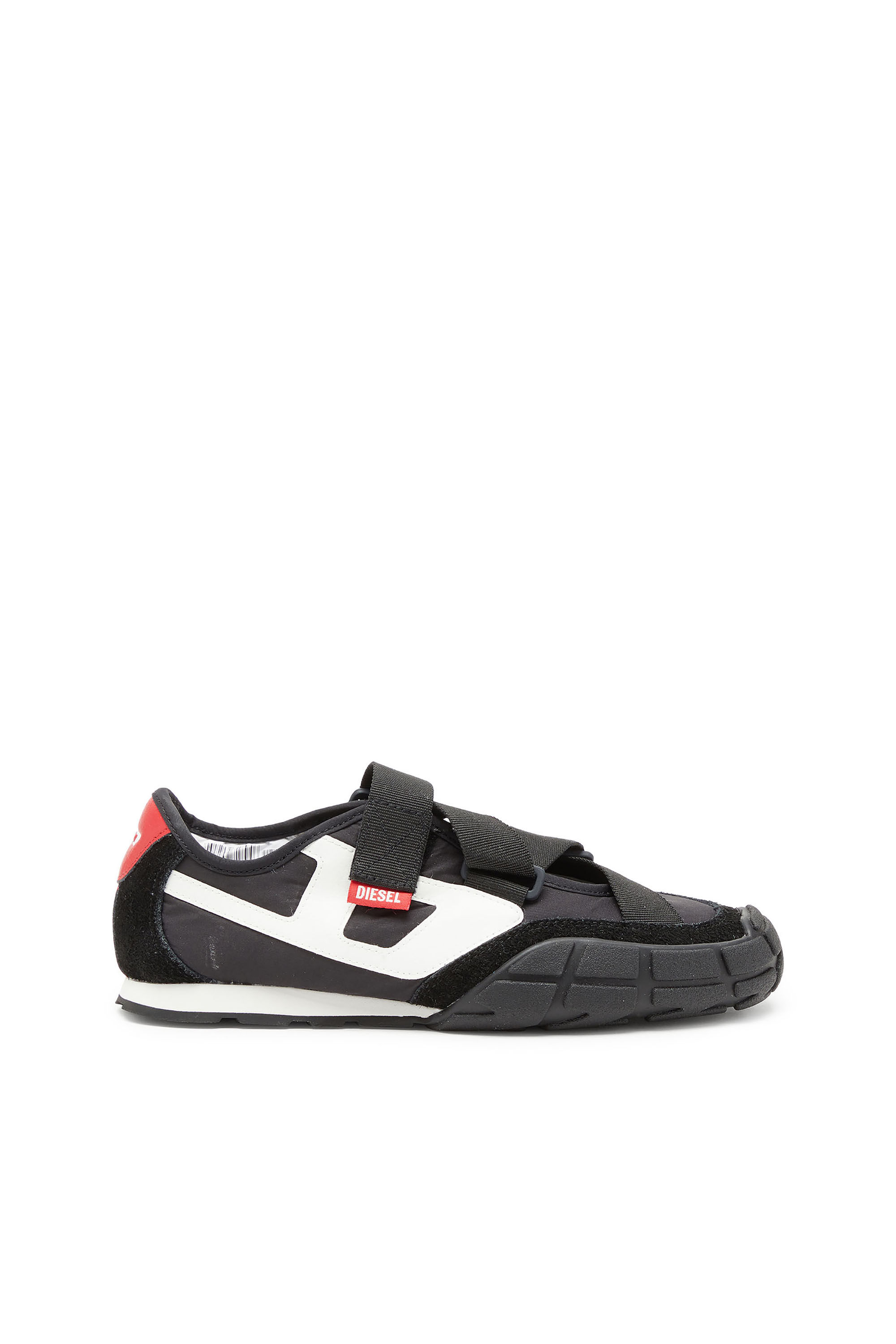 Diesel - S-PAGODHA SLIP-ON W, Woman's S-Pagodha-Tongue-free strap sneakers in ripstop in Black/White - 1