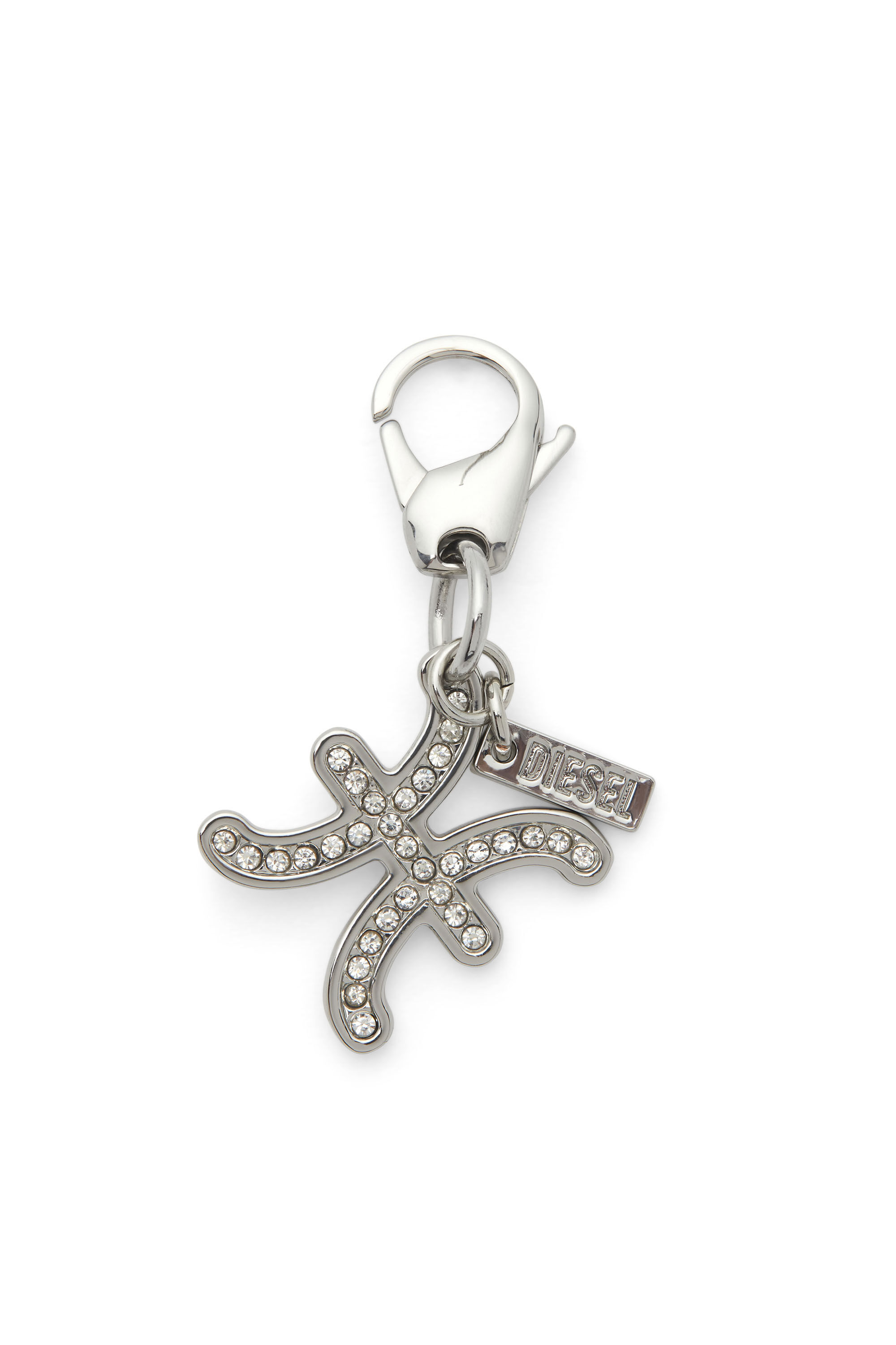 Diesel - CHARM PISCES, Unisex's Metal Pisces charm with rhinestones in Silver - 1