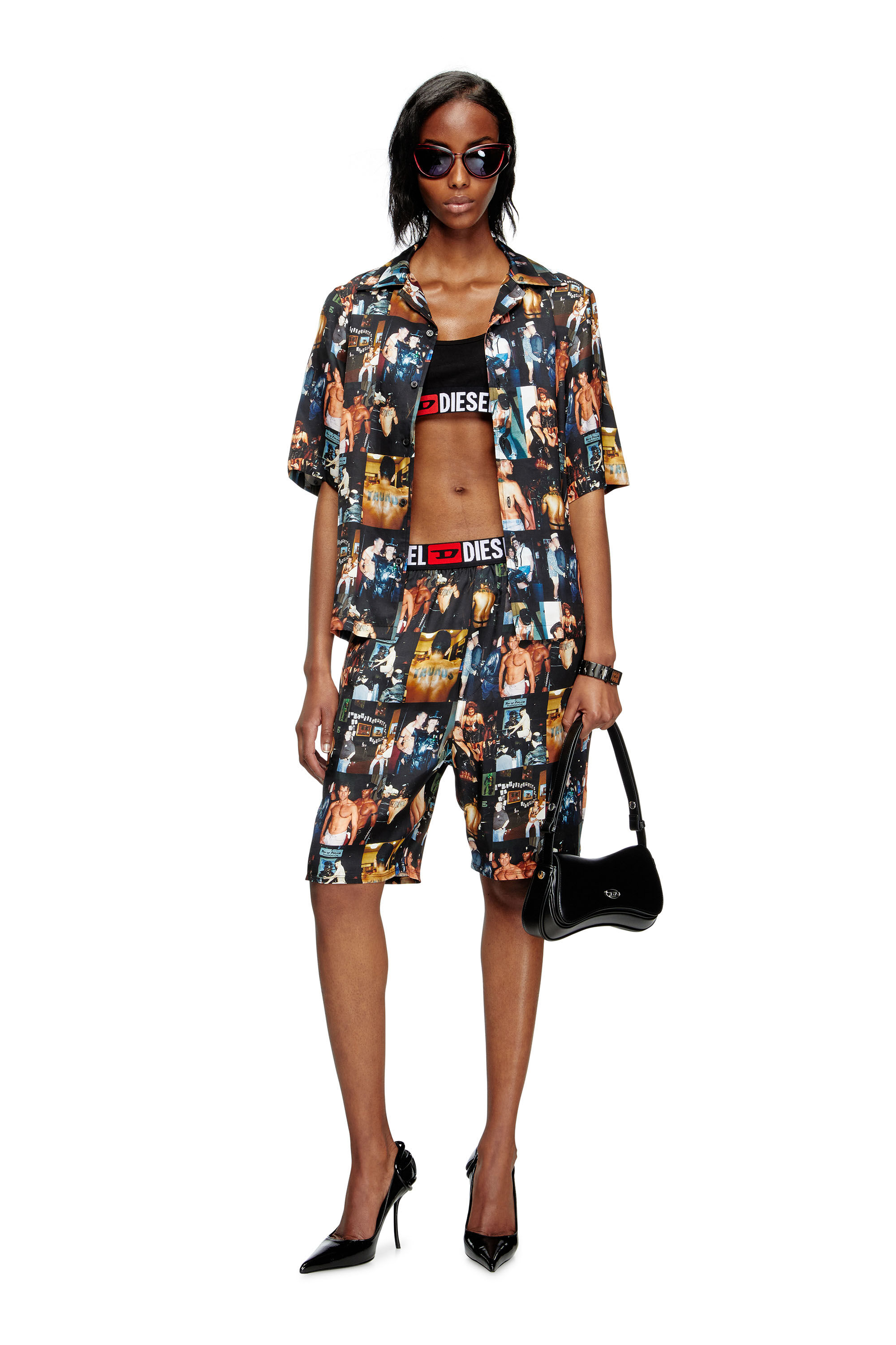 Diesel - PR-P-TOLL-SHOR-TOM25, Unisex's Bowling shirt with graphic prints in Black - 6