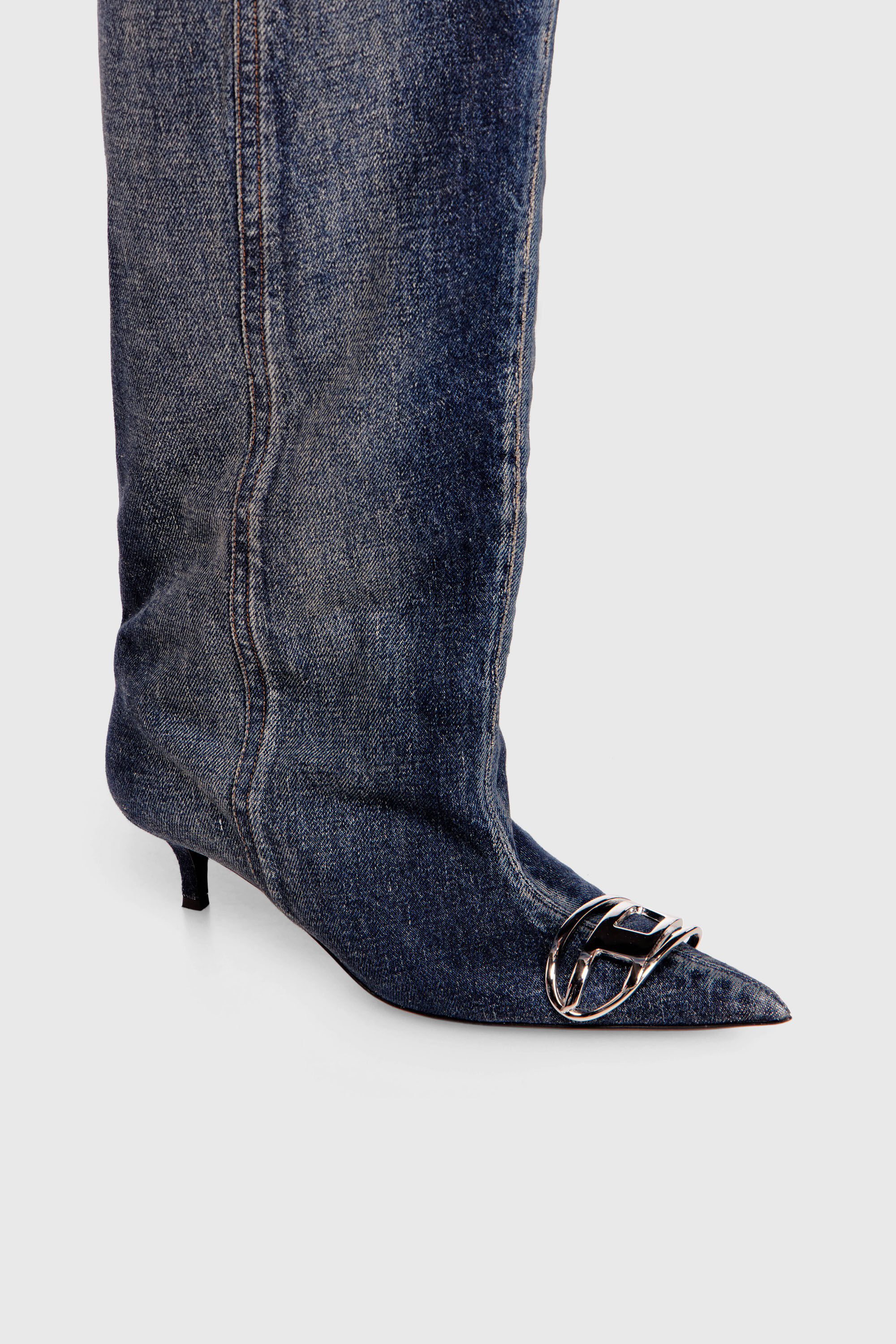 Diesel - D-VENUS KB SLOUCHY, Woman's D-Venus-Slouchy knee-high boot in denim in Dark Blue - 4