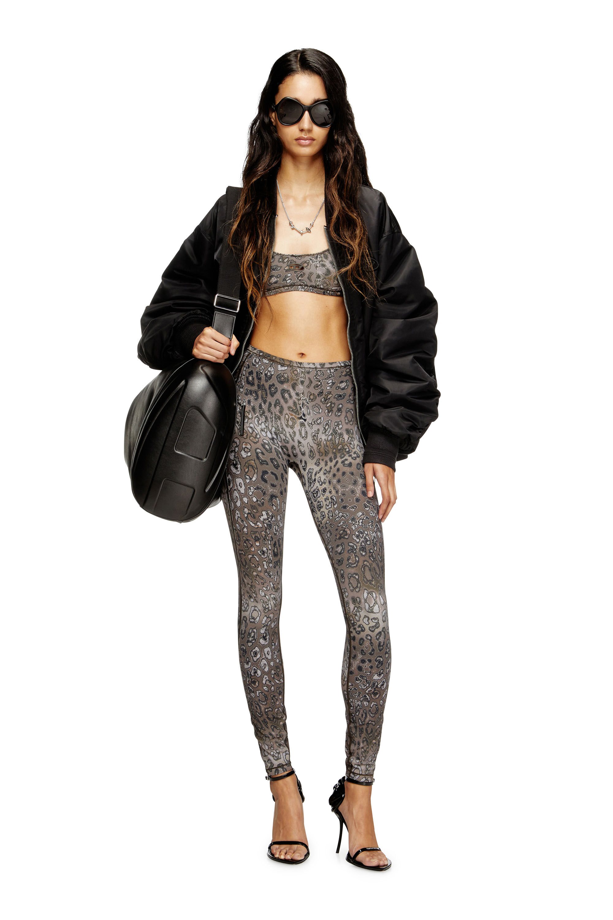 Diesel - CHELSEA-UTLT, Woman's Leopard print nylon sports bras in null - 5