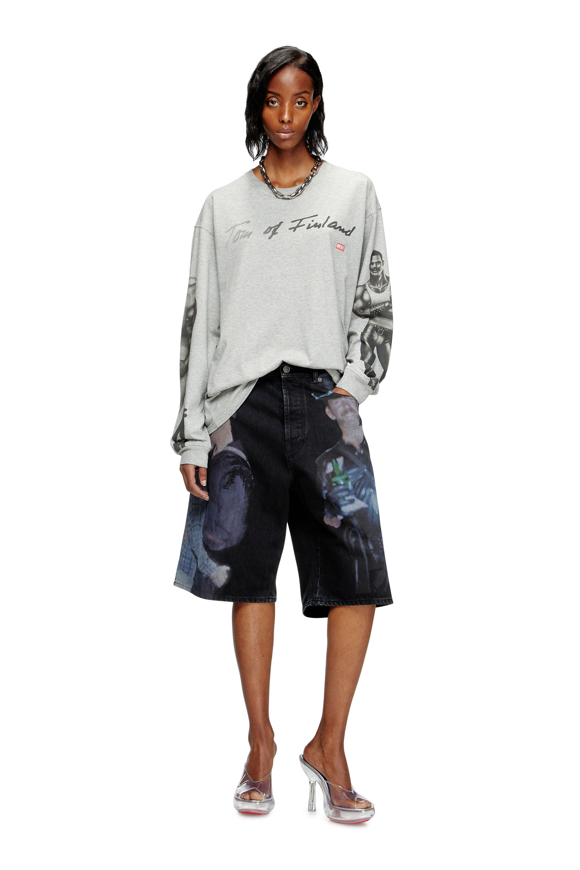 Diesel - PR-T-BOXT-LS-TOM25, Unisex's Long-sleeve T-shirt with graphic print in Grey - 6