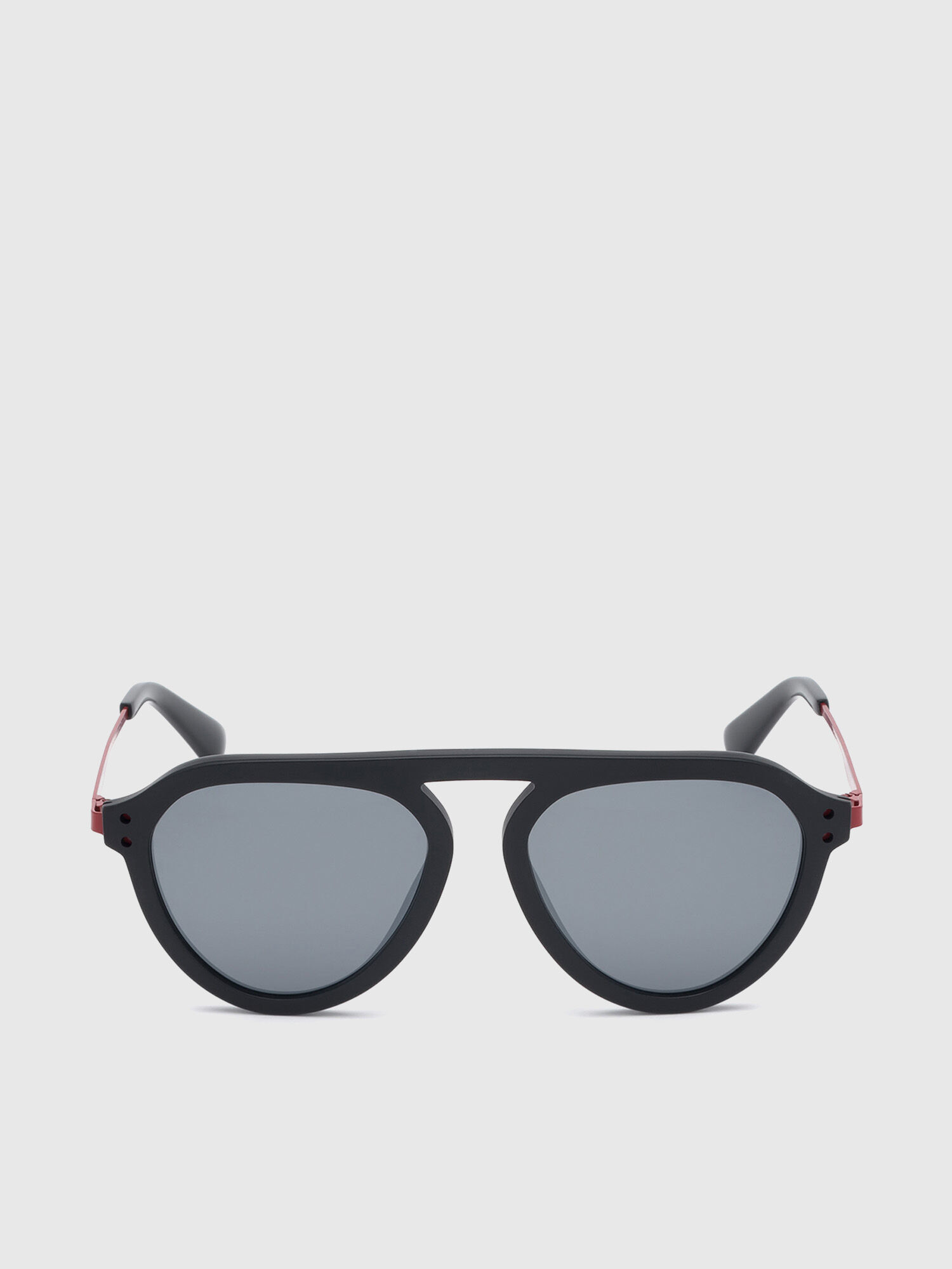 Diesel - DL0277, Man's Pilot shape sunglasses in acetate in Black/Red - 1