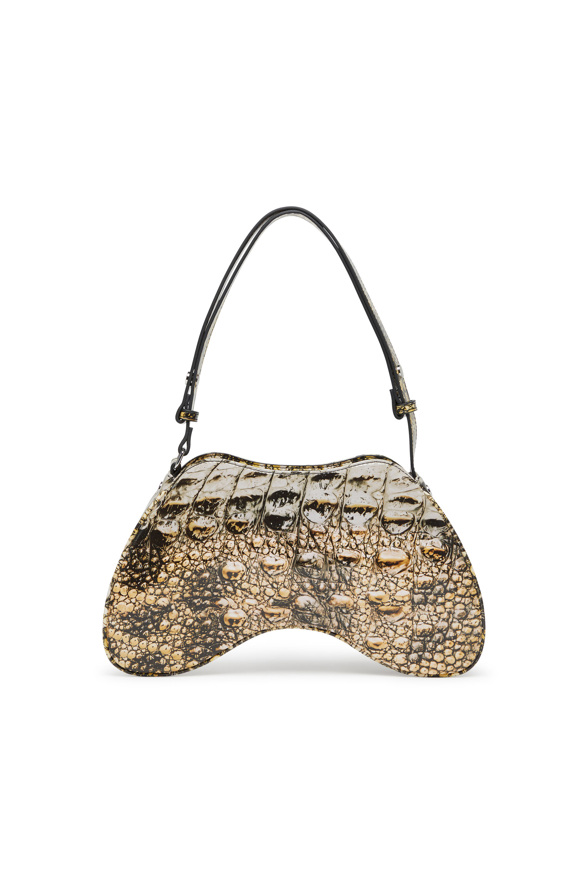 Diesel - PLAY SHOULDER, Woman's Play-Glossy shoulder bag with print in Yellow - 3