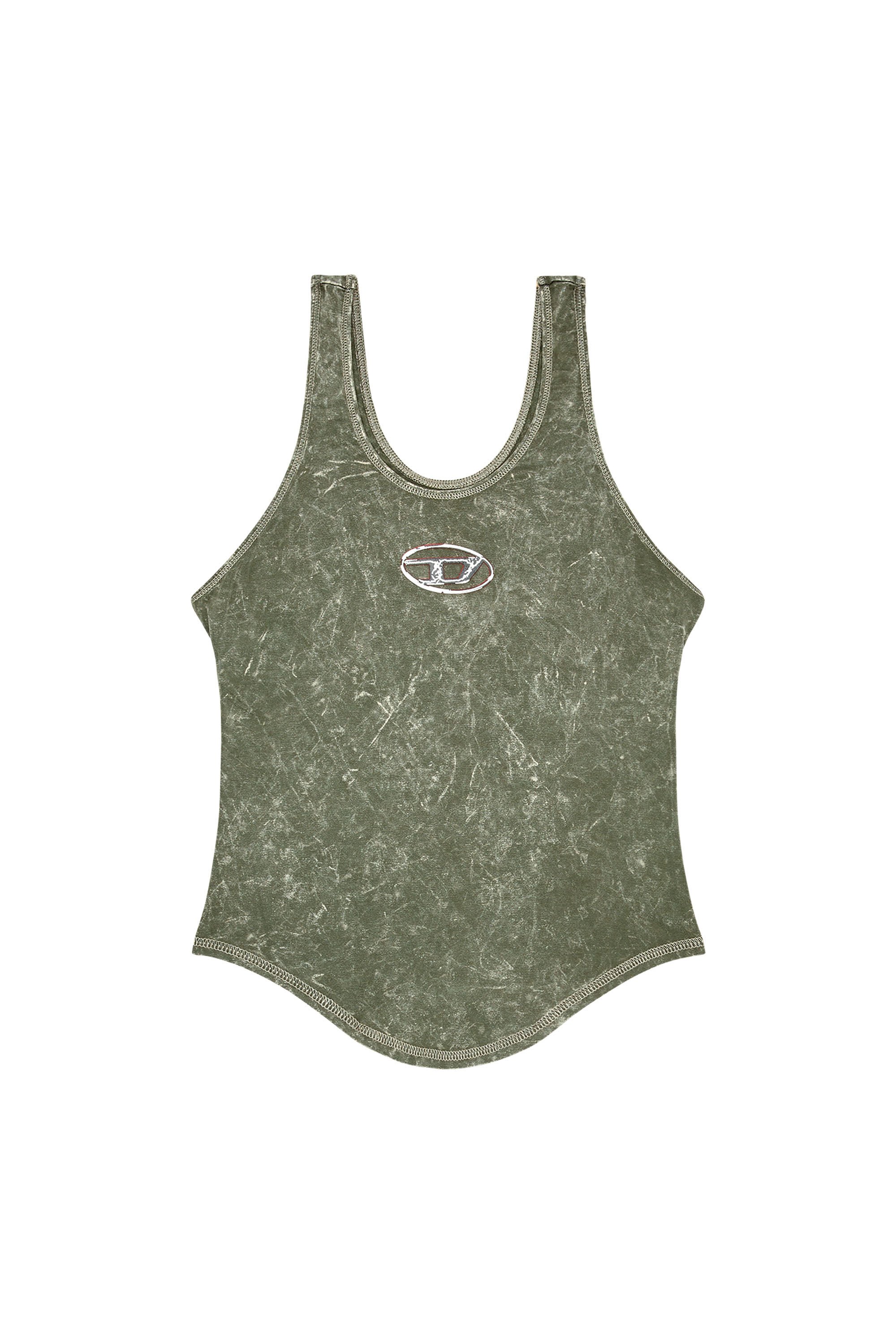Diesel - T-AVENA-P1, Woman Open-back top with marbled effect in Green - Image 2