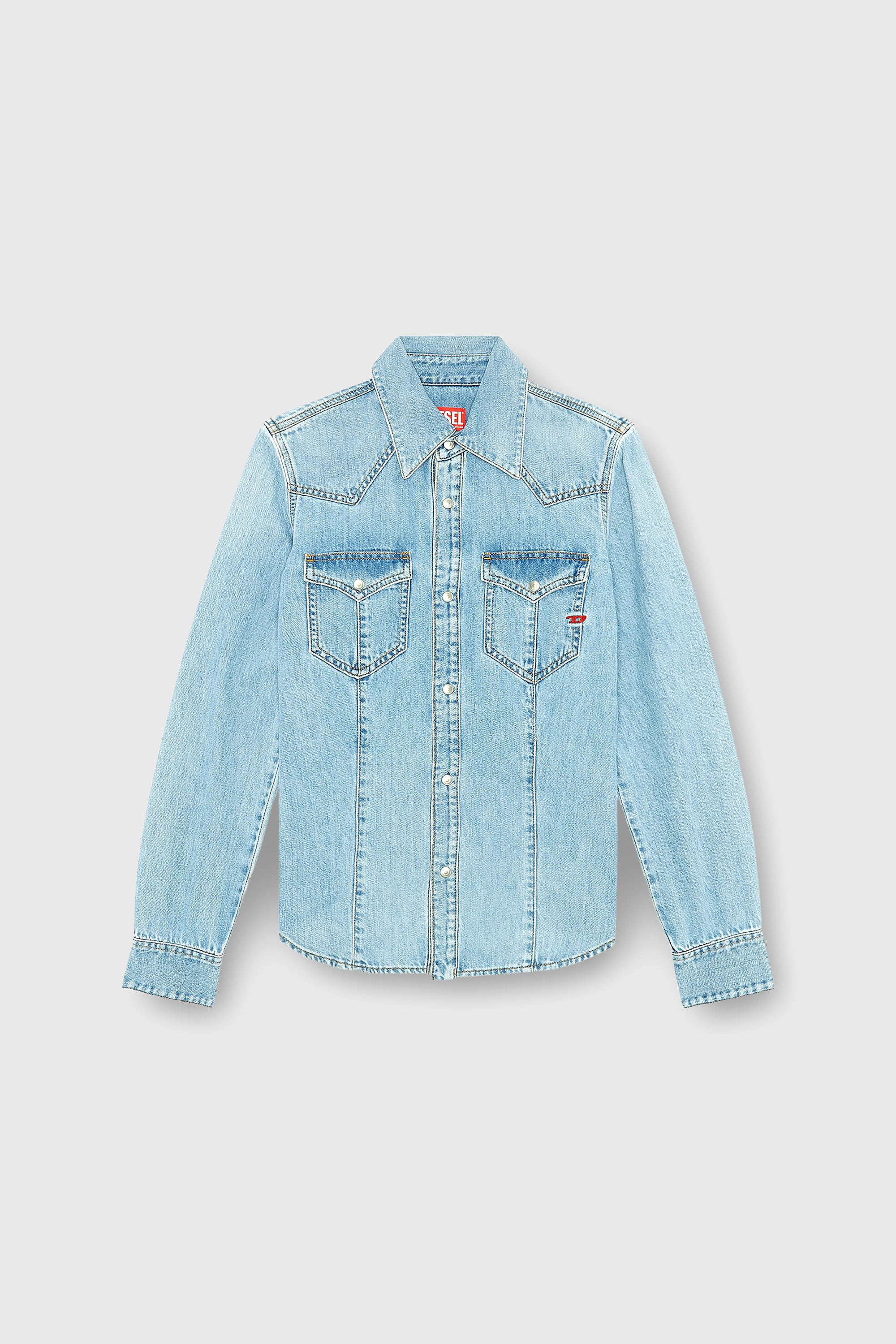 Diesel - DE-WAVES, Woman's Western shirt in denim in Light Blue - 2
