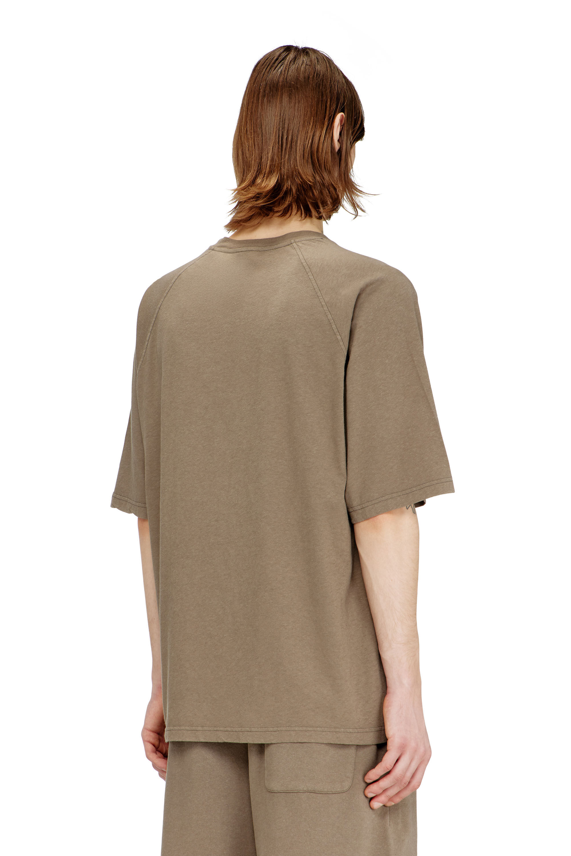 Diesel - T-JUSSI-A, Man's Printed T-shirt in cotton and hemp in Beige - 4