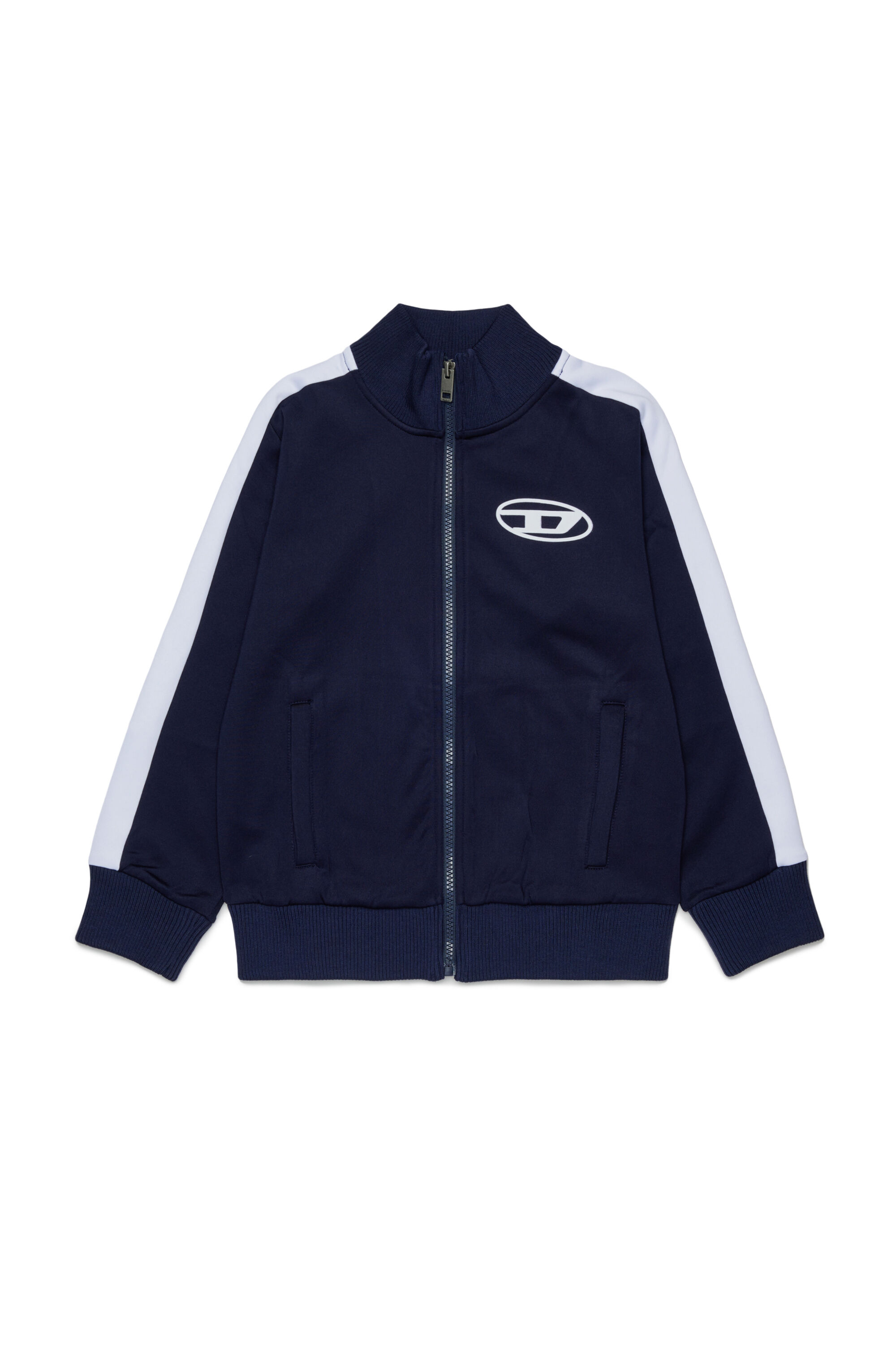 Diesel - SBOS, Man's Track jacket with Oval D logo in Dark Blue - 1