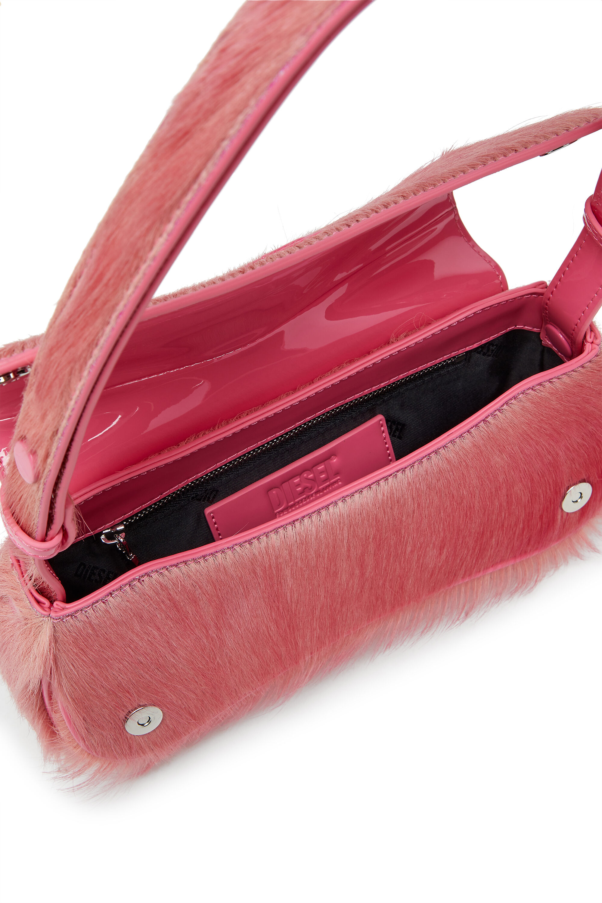 Diesel - PLAY CLUTCH, Woman's Play-Clutch in coloured hairy leather in Pink - 3