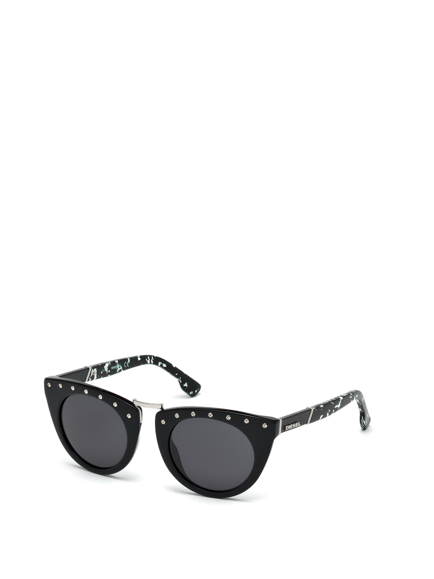 Diesel - DL0211, Woman's Original frame eyewear with leather insert in Black - 4