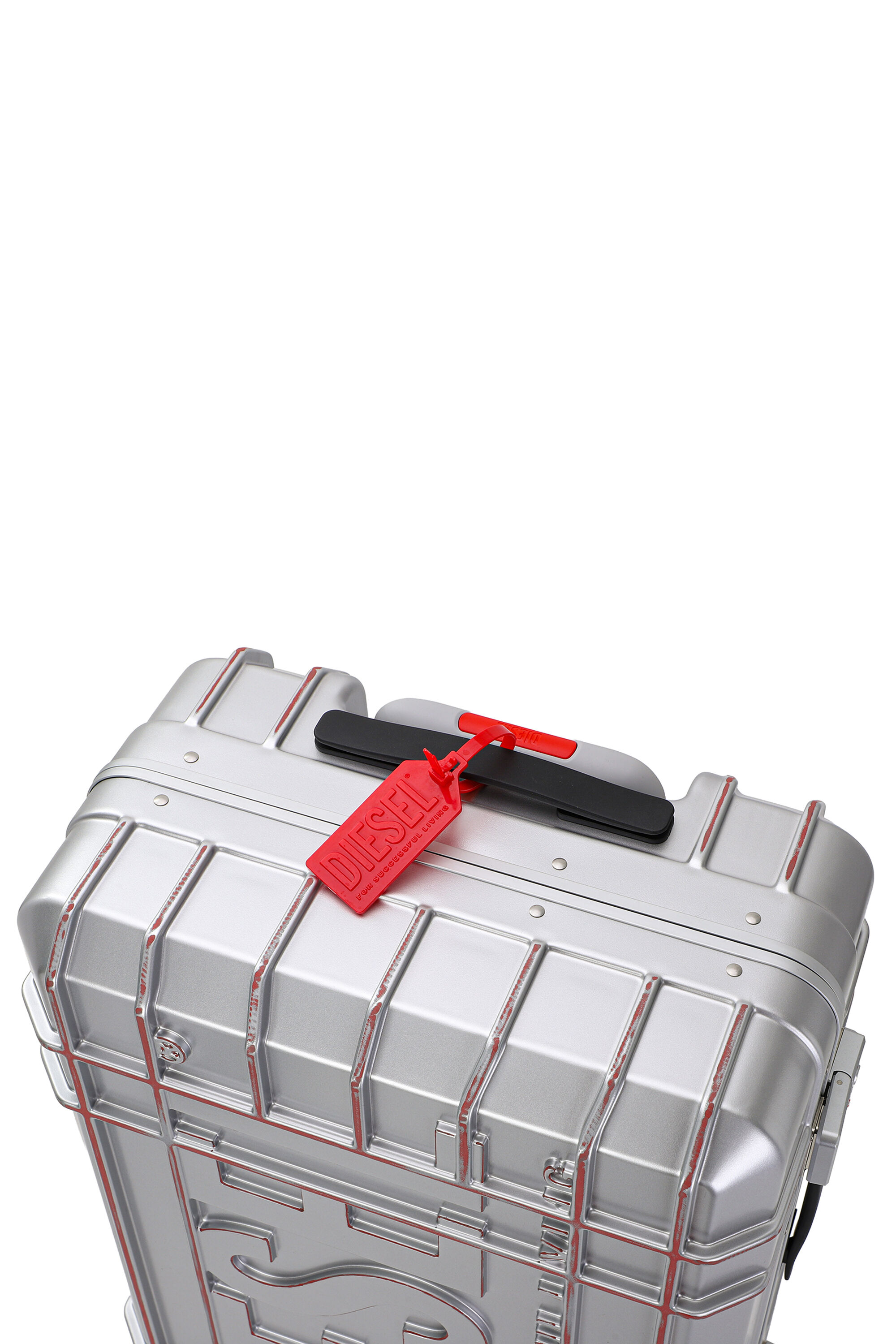 Diesel - DIESEL PC STRONG IMAGE TROLLEY- DSL003, Unisex's Rugged carry‑on suitcase 24" in Silver - 6
