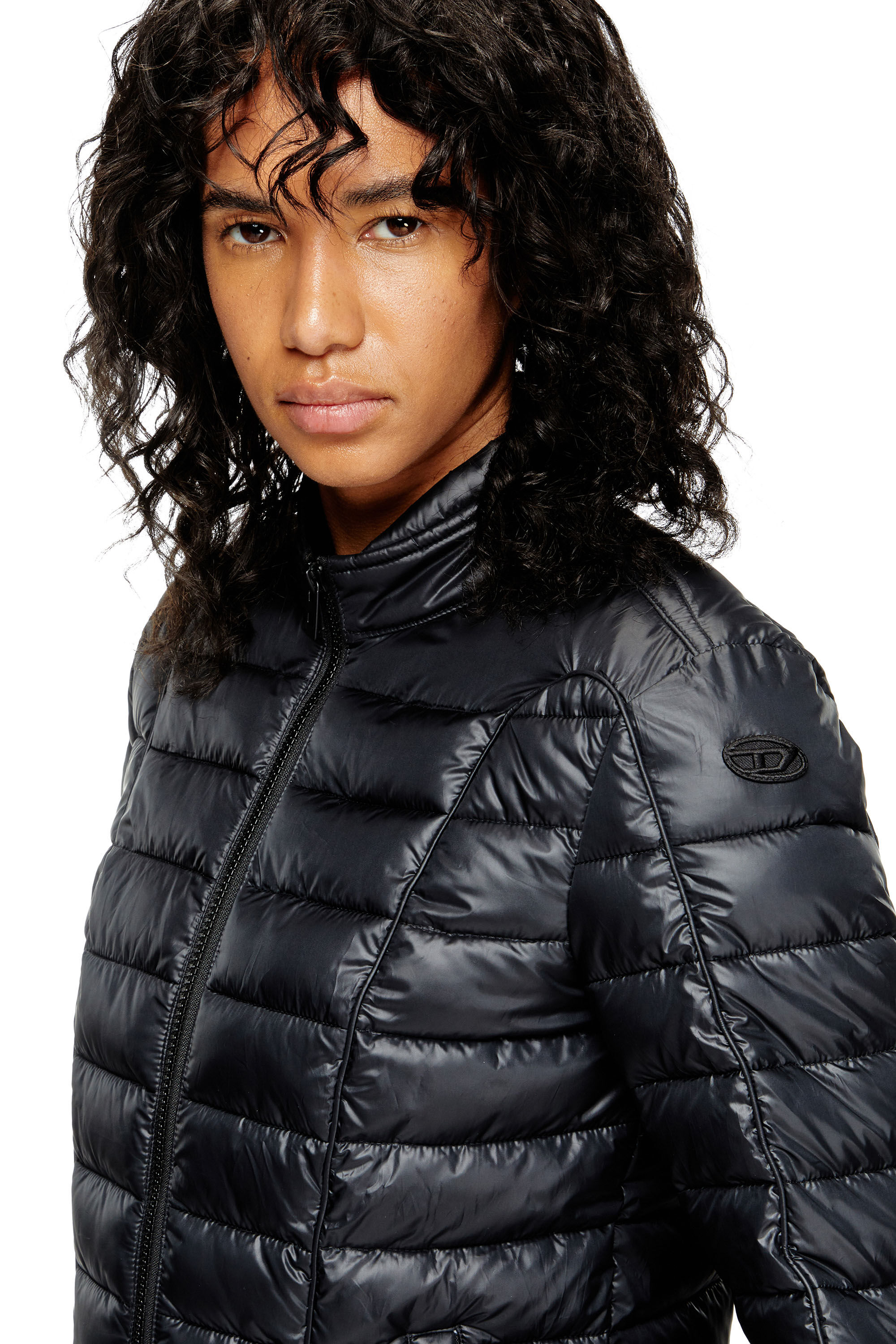 Diesel - W-PILOT-FEM, Woman's Puffer jacket with biker details in Black - 5