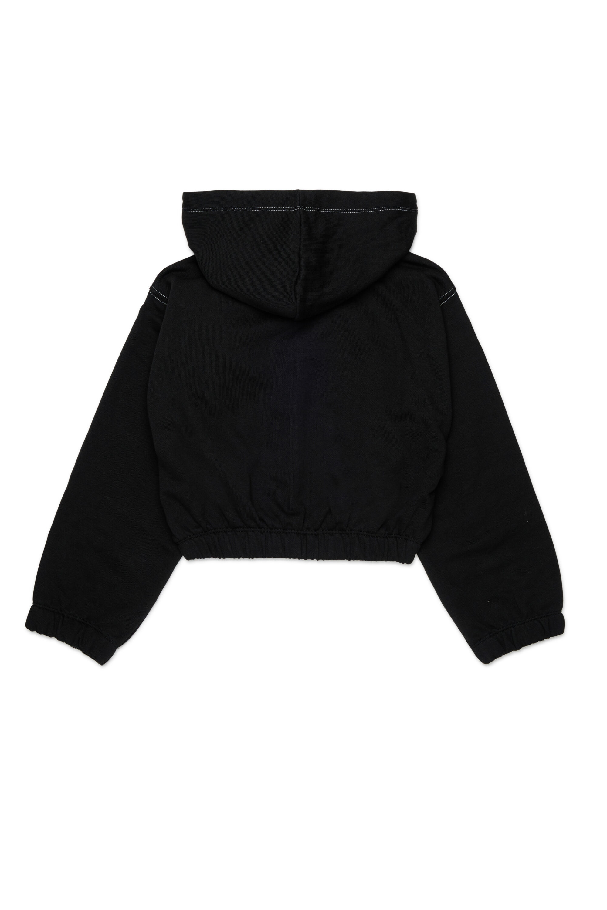 Diesel - SROSET, Woman's Hoodie with denim rose appliqu&eacute; in Black - 2