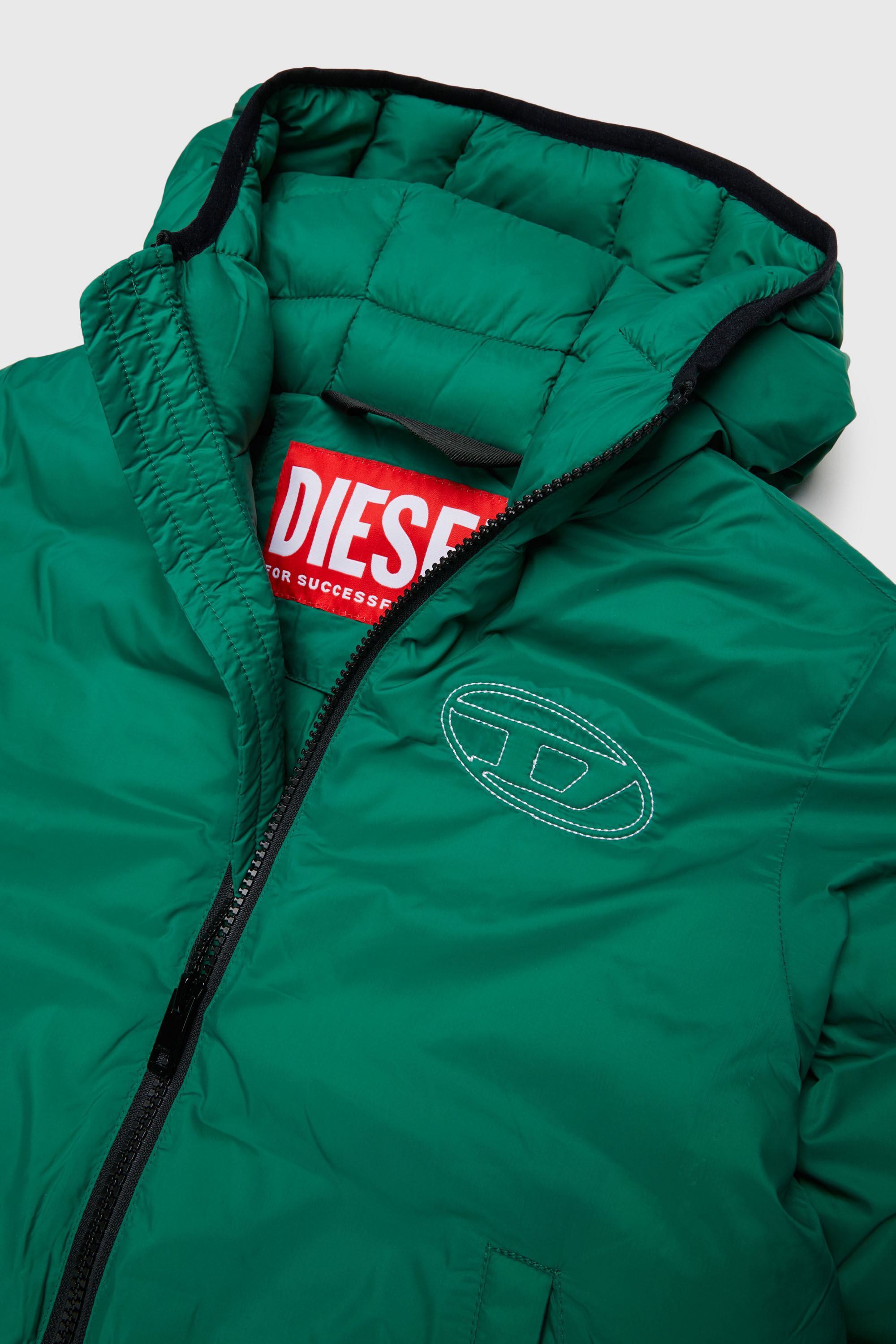 Diesel - JOSIPLS, Unisex's Hooded jacket in padded nylon in Green - 3