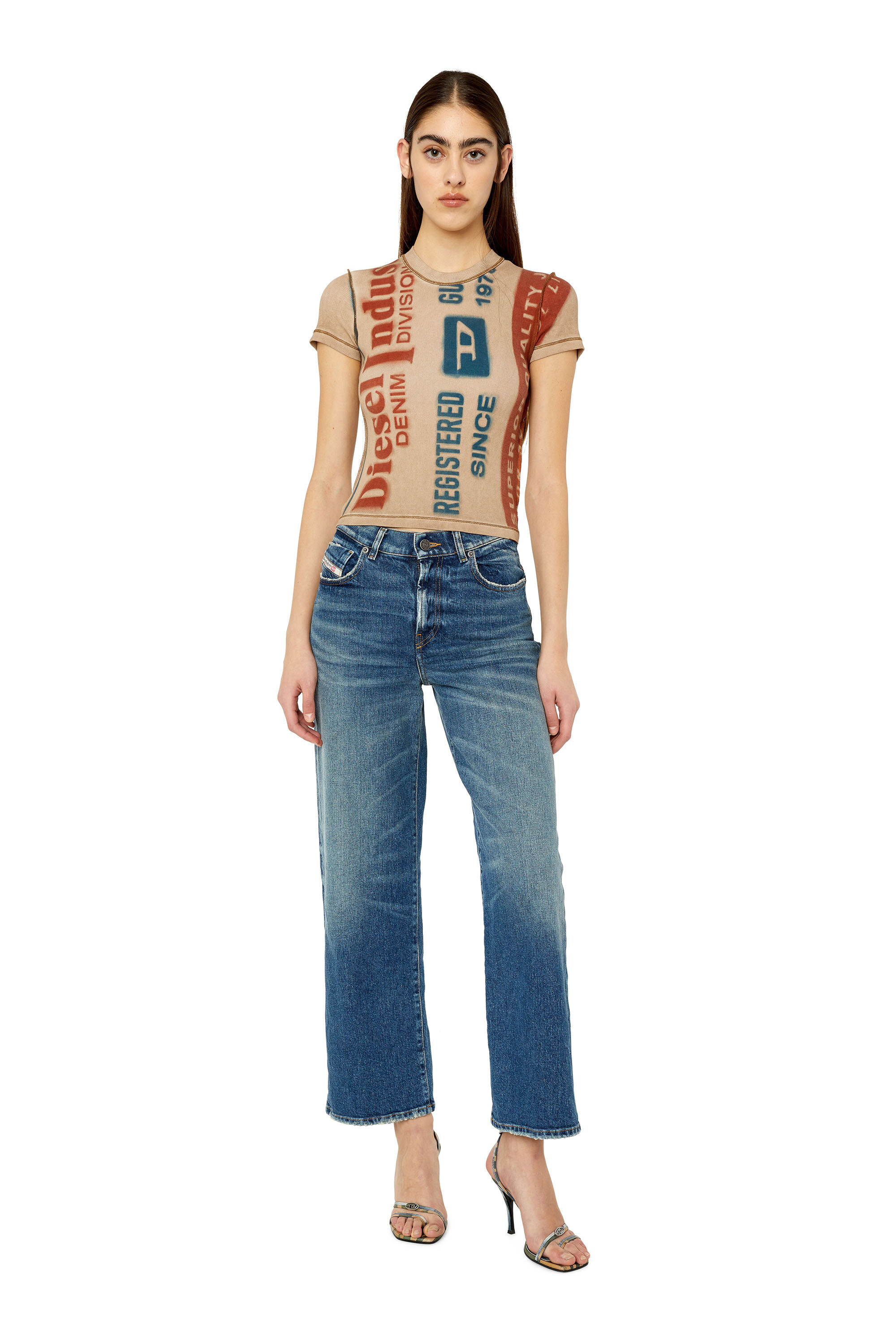 Diesel - 2000 Widee 007L1 Bootcut and Flare Jeans, Medium blue - Image 1