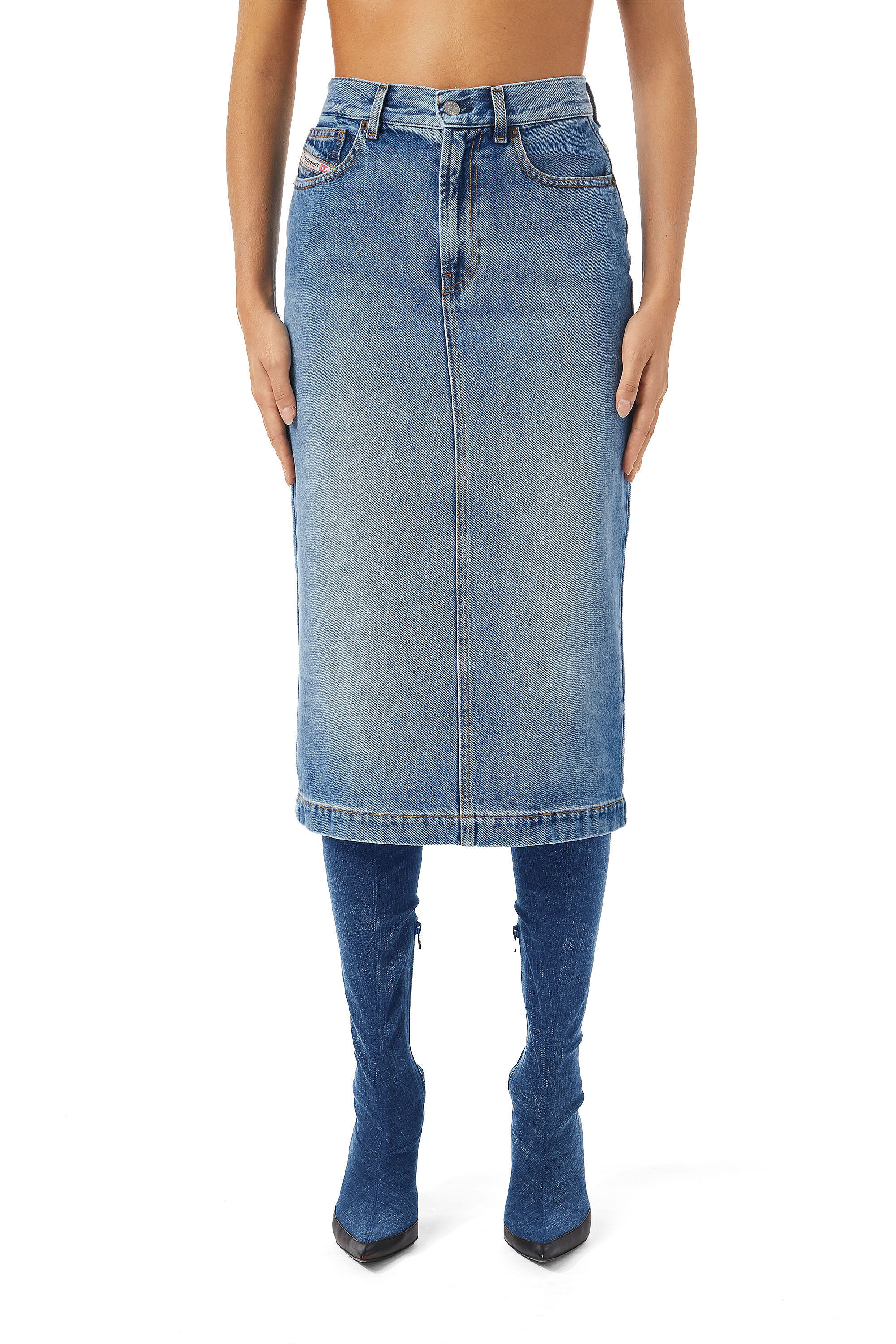Diesel - DE-RONNY PENCIL SKIRT, Medium blue - Image 3
