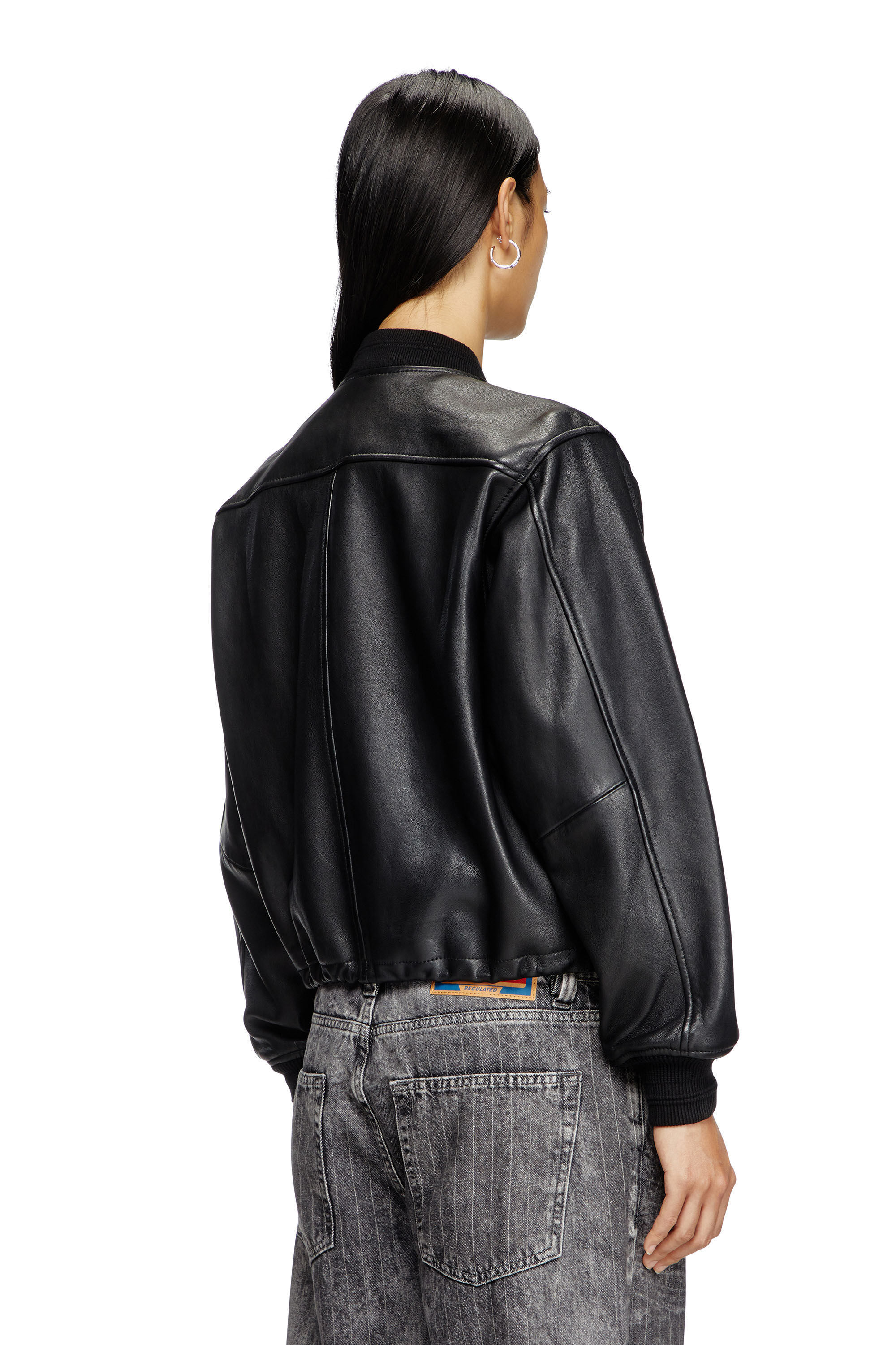 outerwear ☆牛革☆黒☆leather bomber jacket Women's Leather bomber jacket | Black | Diesel