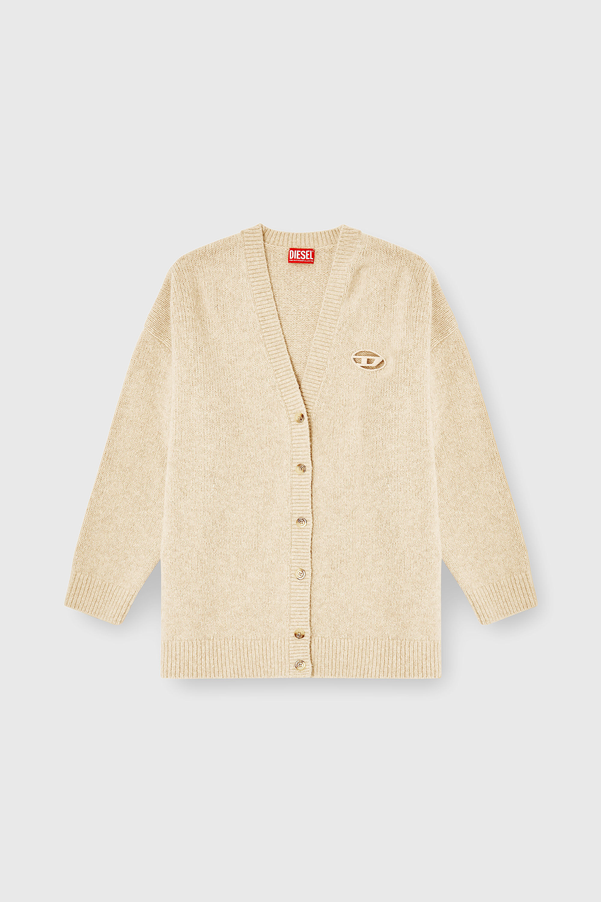Diesel - M-AREELA, Woman's Cardigan in wool and alpaca blend in Beige - 2