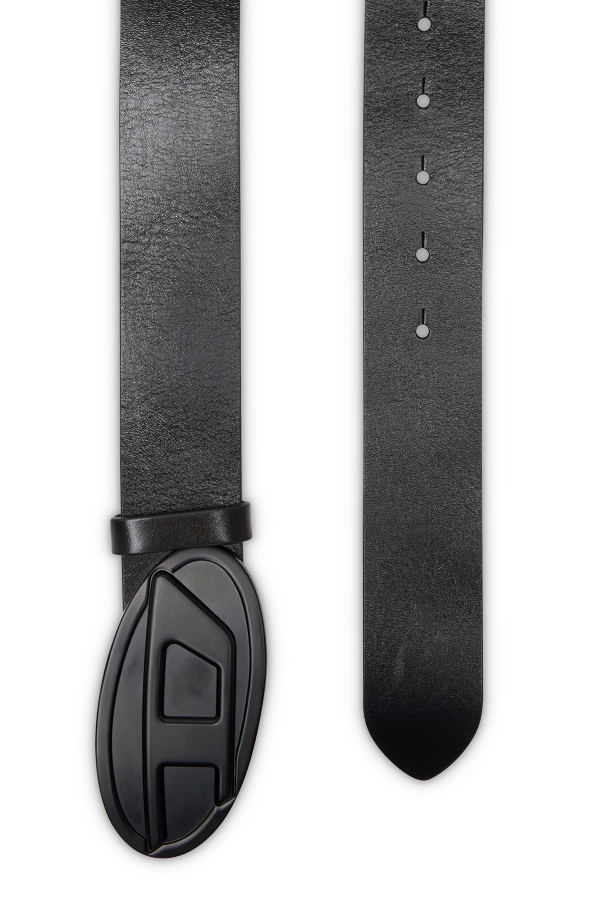 Diesel - B-1DR 2.0, Woman's 4cm leather belt with Oval D plaque in Black - 2