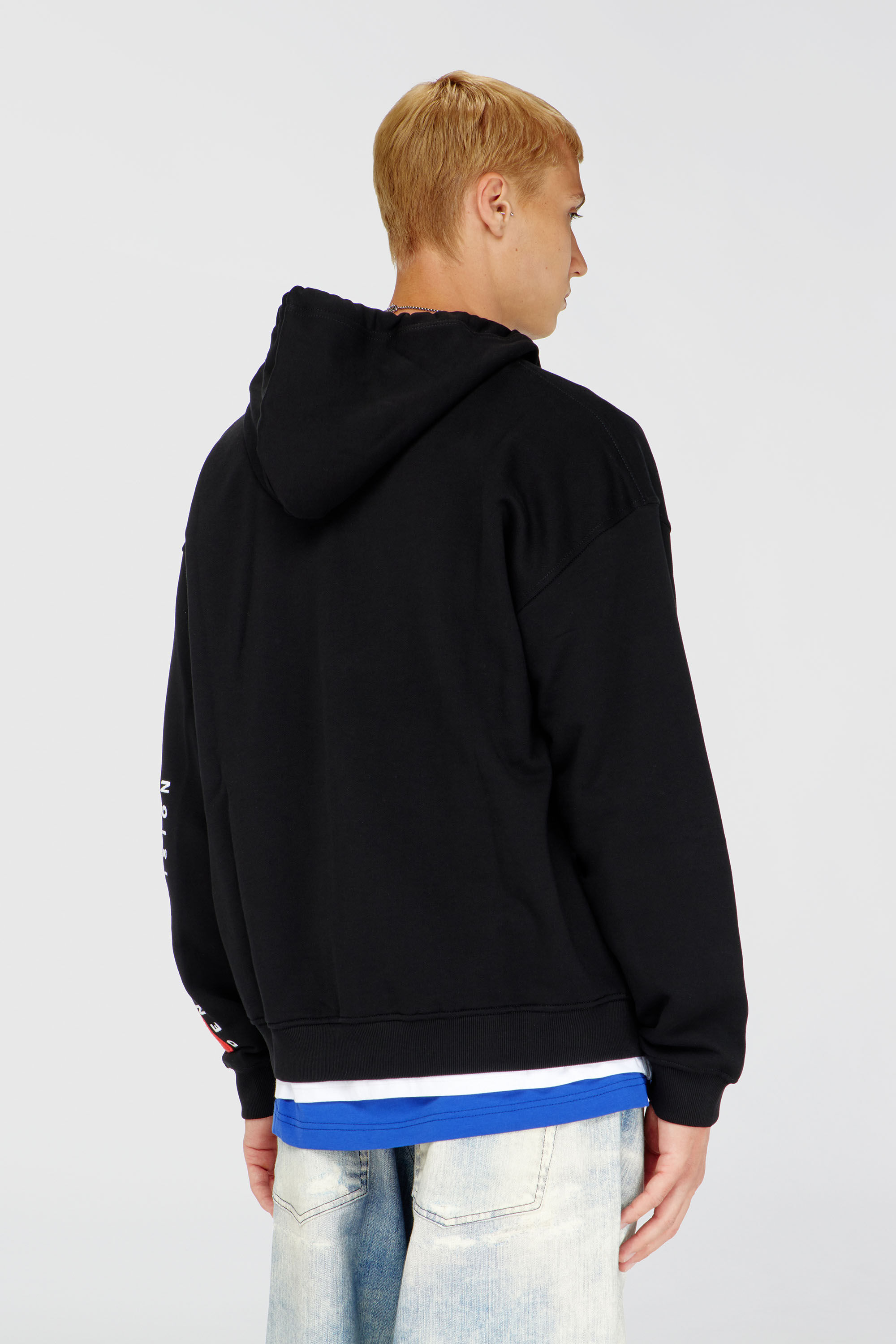Diesel - S-BOXT-ZIP-HOOD-DIV, Man's Hoodie with logo patch embroidery in Black - 4