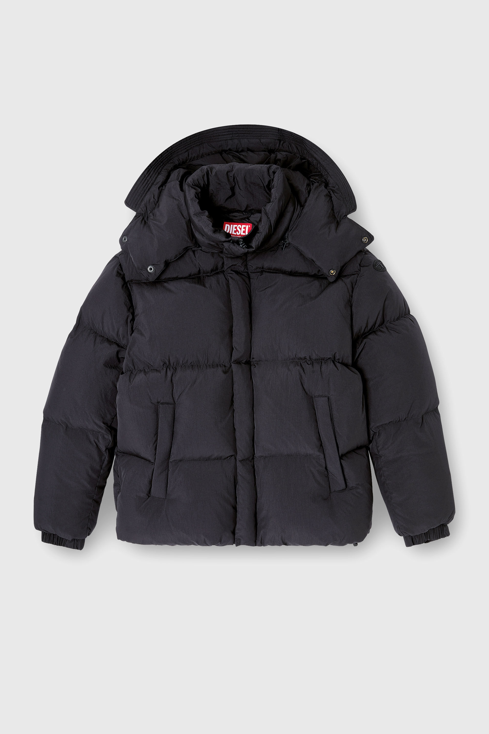 Diesel - W-ROLFYS-WRD, Man's Quilted down jacket in ViralOff&reg; Taslan in Dark grey - 2