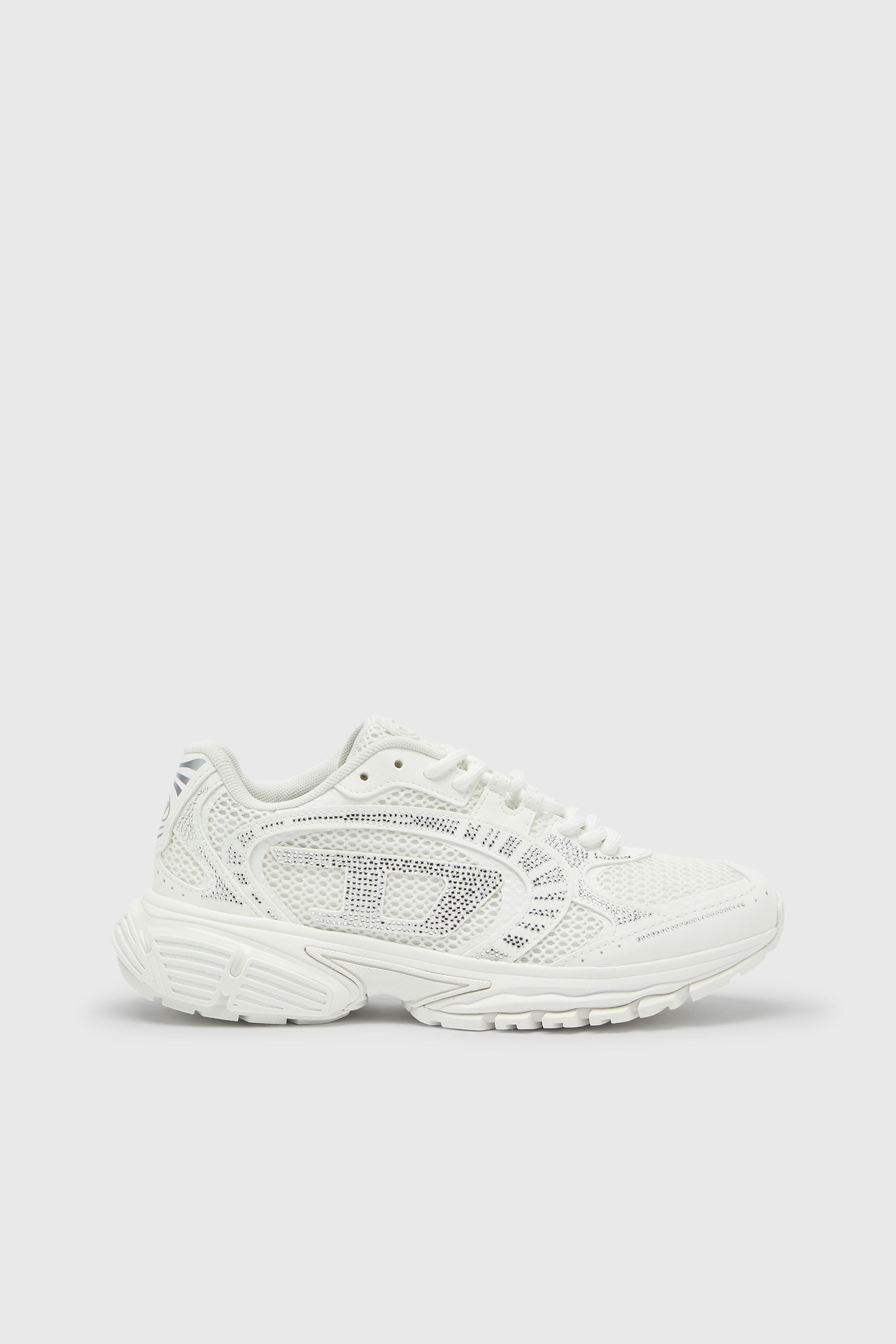 Diesel - S-PRO-V-DENSE LOW W, Woman's S-Pro-V-Dense - Mesh sneakers with crystals in White - 1