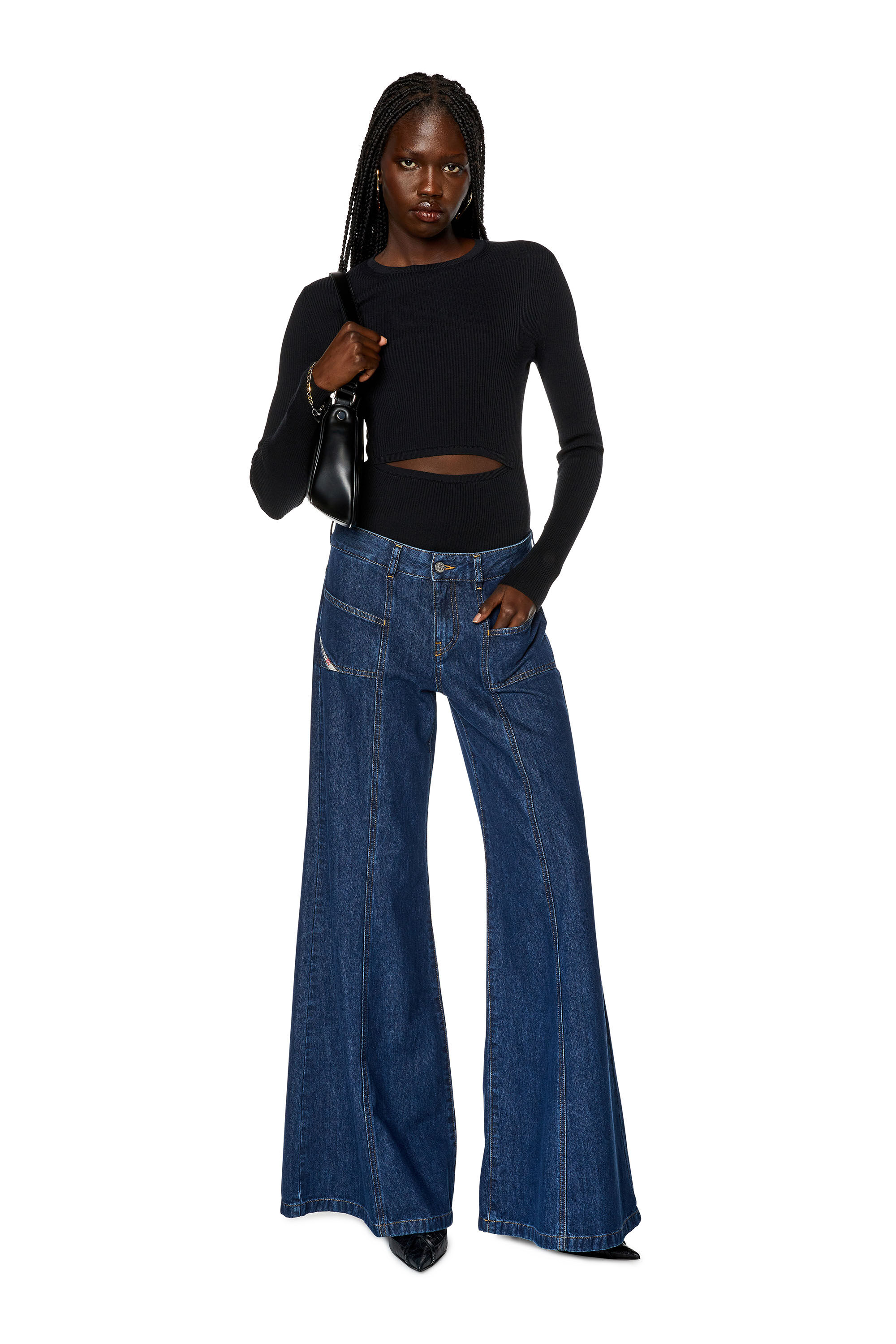 Diesel - Bootcut and Flare Jeans D-Akii 09H99, Dark Blue - Image 1