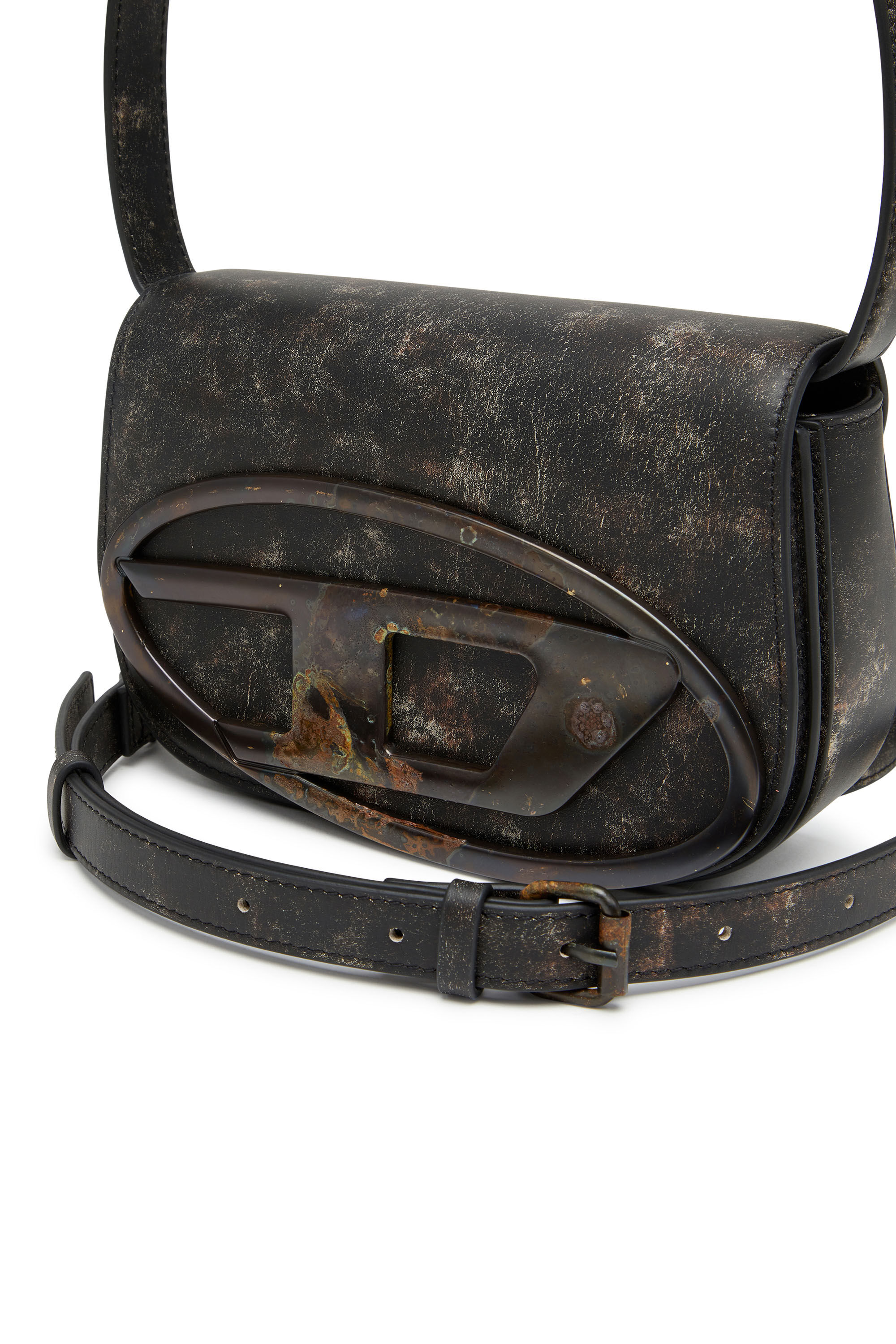 Diesel - 1DR, Woman's 1DR-Iconic shoulder bag in distressed leather in Dark Brown - 2