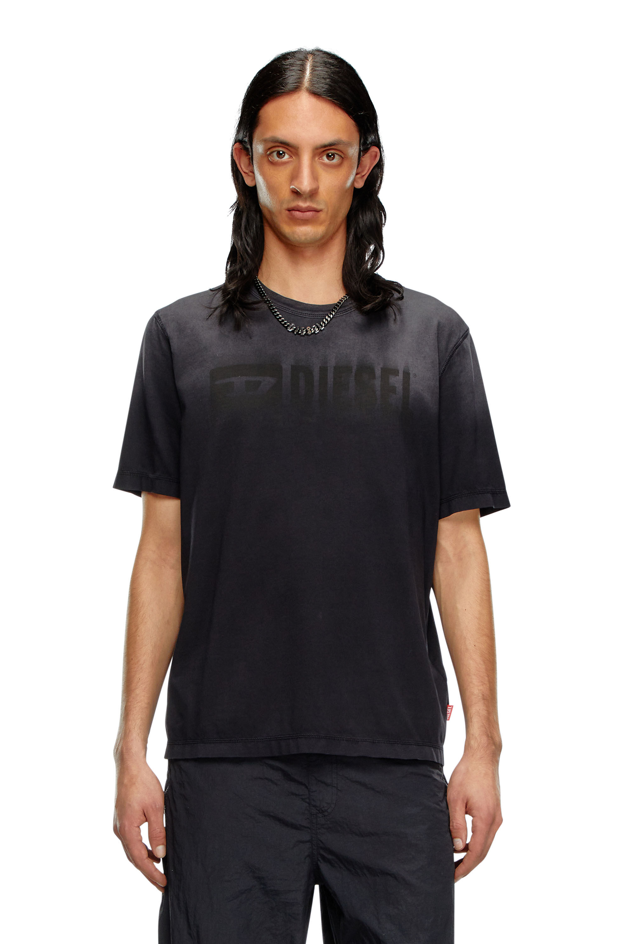 Diesel - T-ADJUST-K4, Man's T-shirt with sun-faded treatment in Black - 3