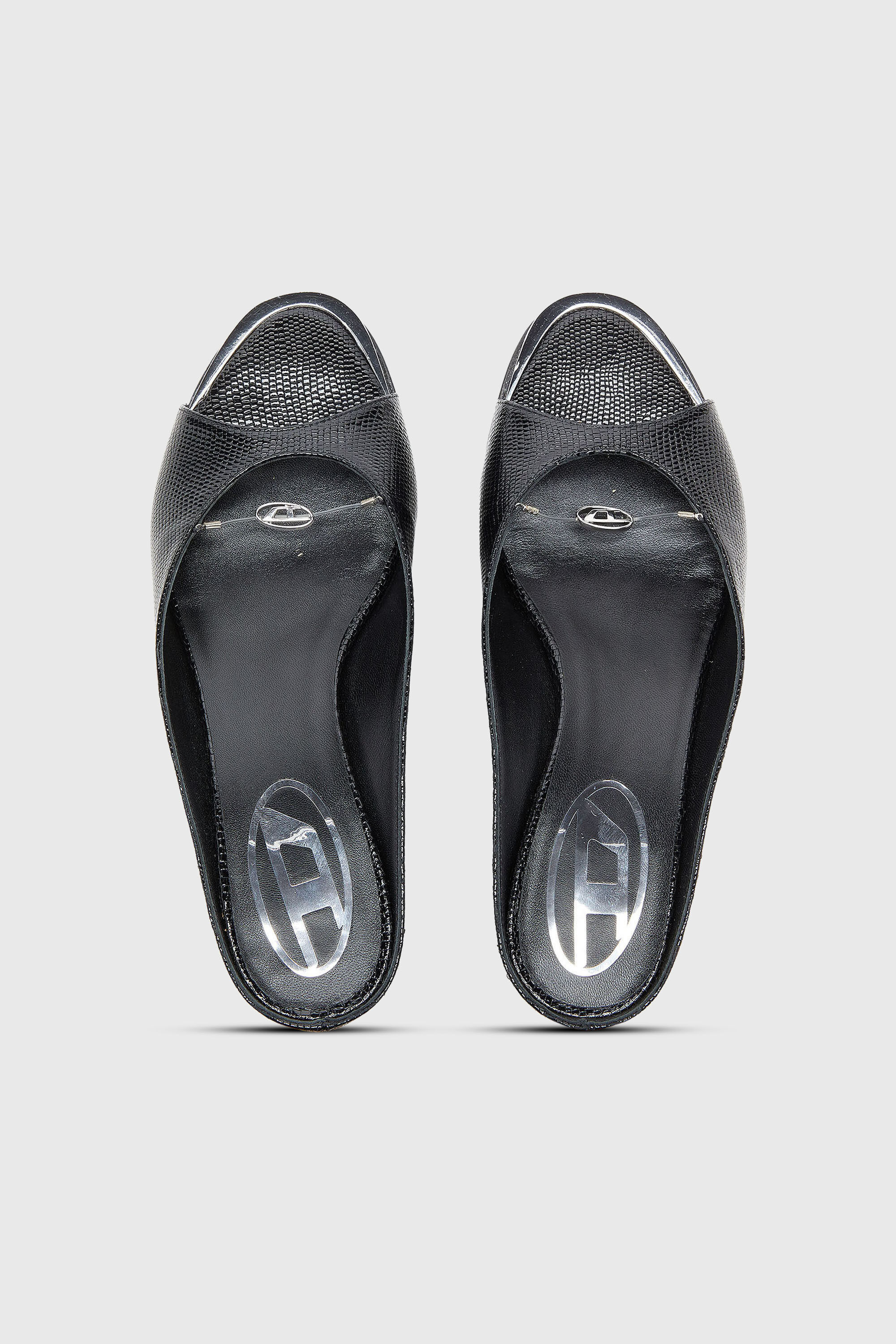 Diesel - D-DIAM'S-SA-40, Woman's D-Diam's - Leather mule with floating Oval D in Black - 4