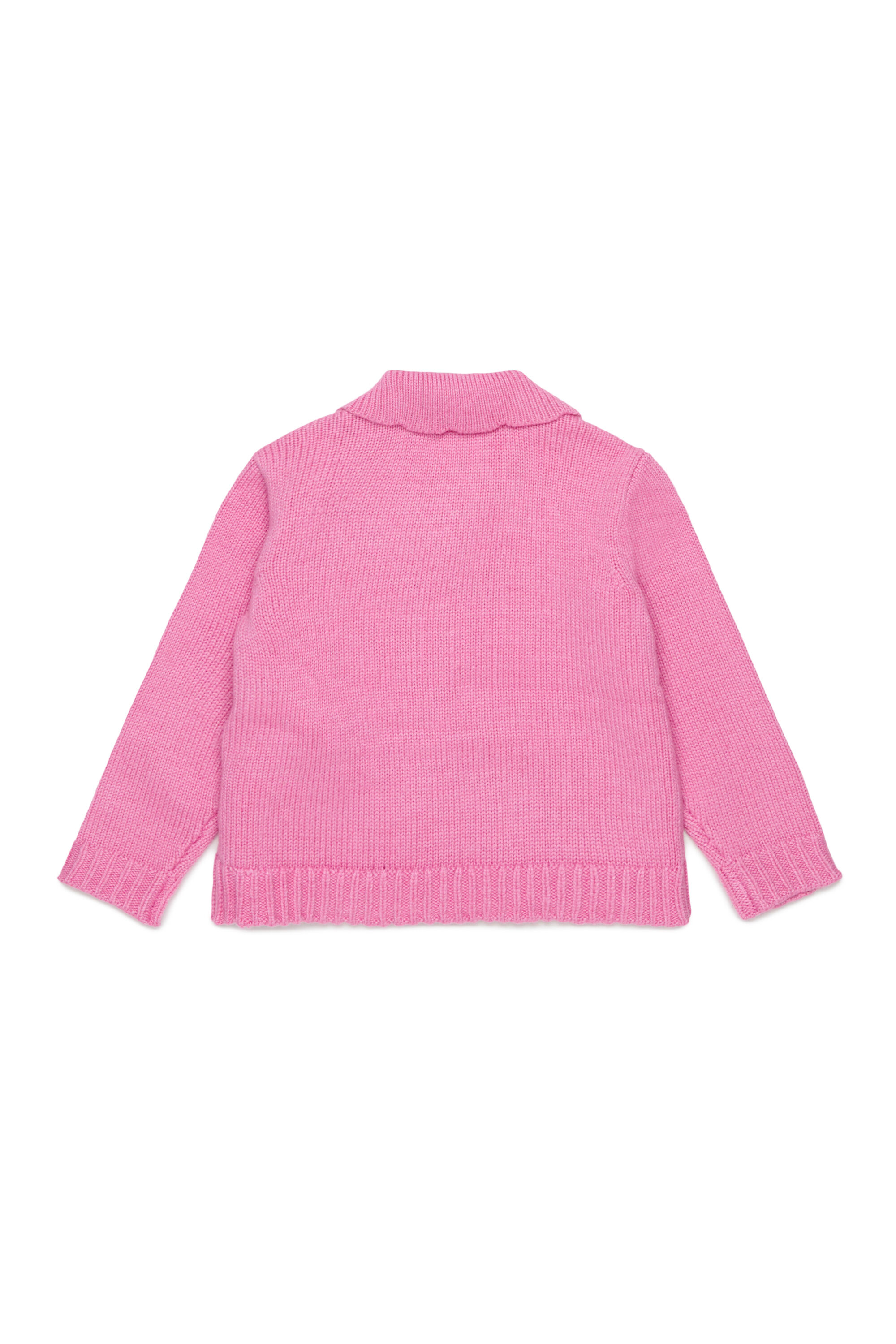 Diesel - KSCALOB, Woman's Cashmere-enriched cardigan with scalloped collar in Pink - 2