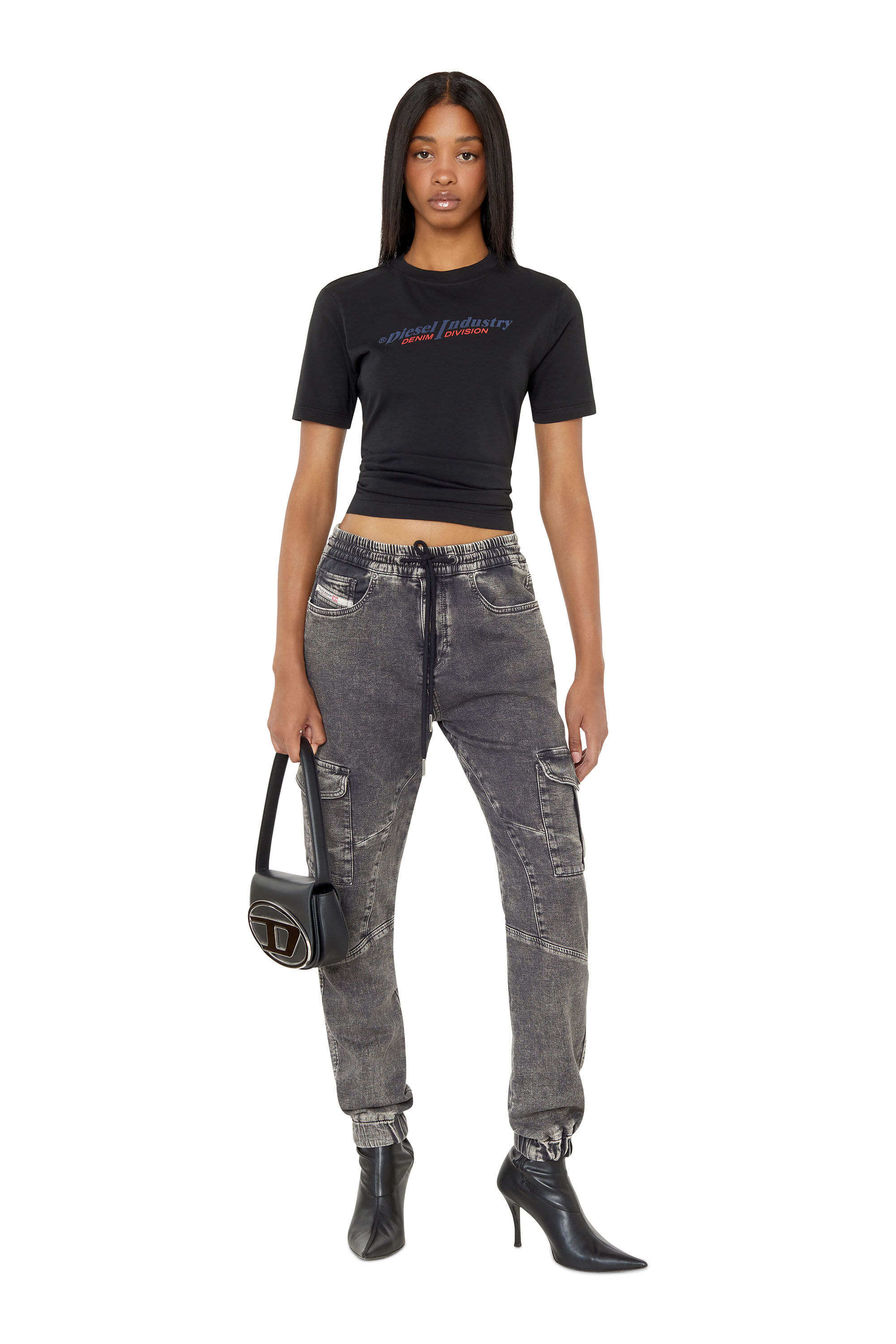 Diesel - D-Ursy Track Denim 069ZF Slim, Black/Dark grey - Image 1