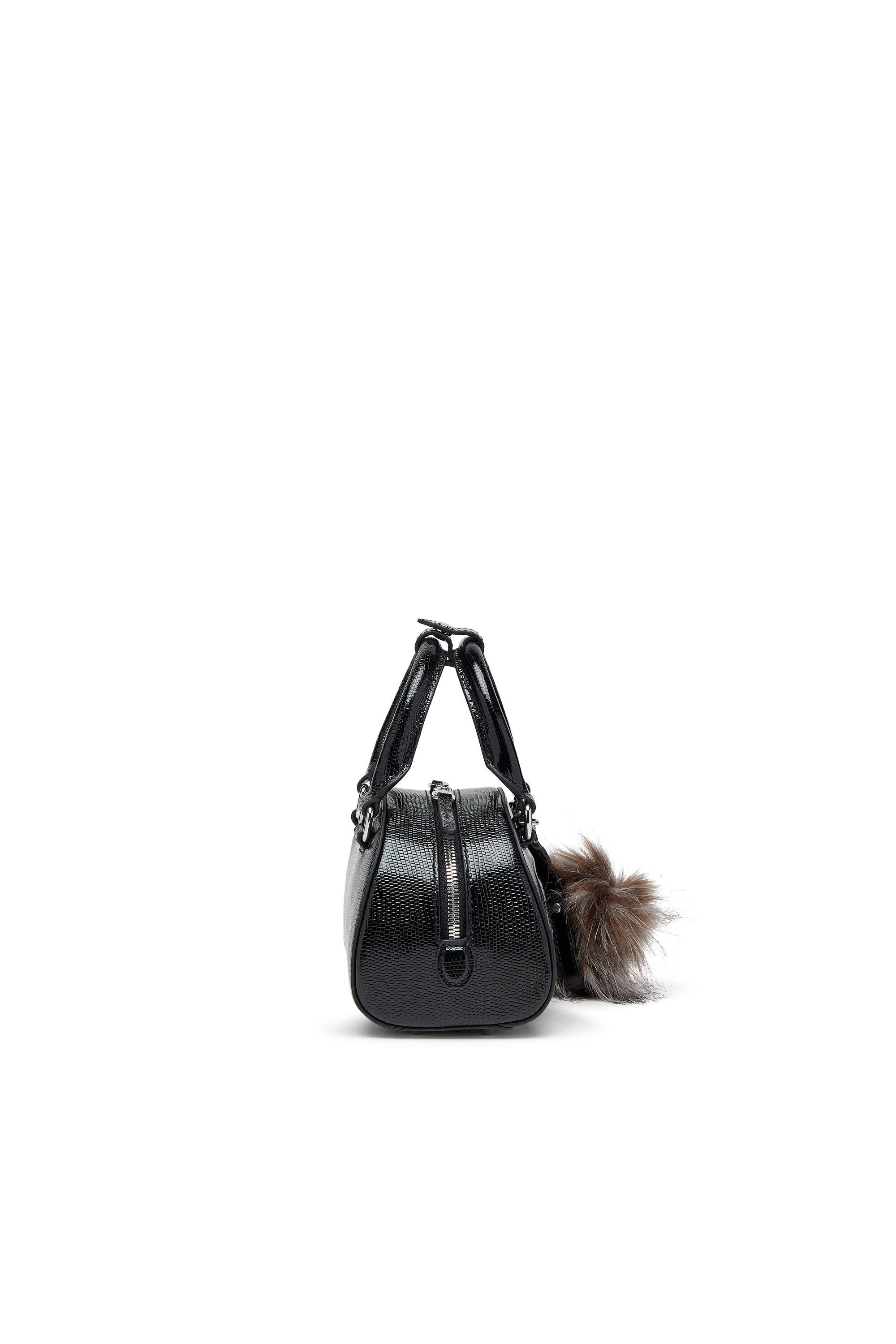 Diesel - 1DR DOME CROSSBODY, Woman's 1DR Dome-Mini bowling bag in embossed leather in Black - 4