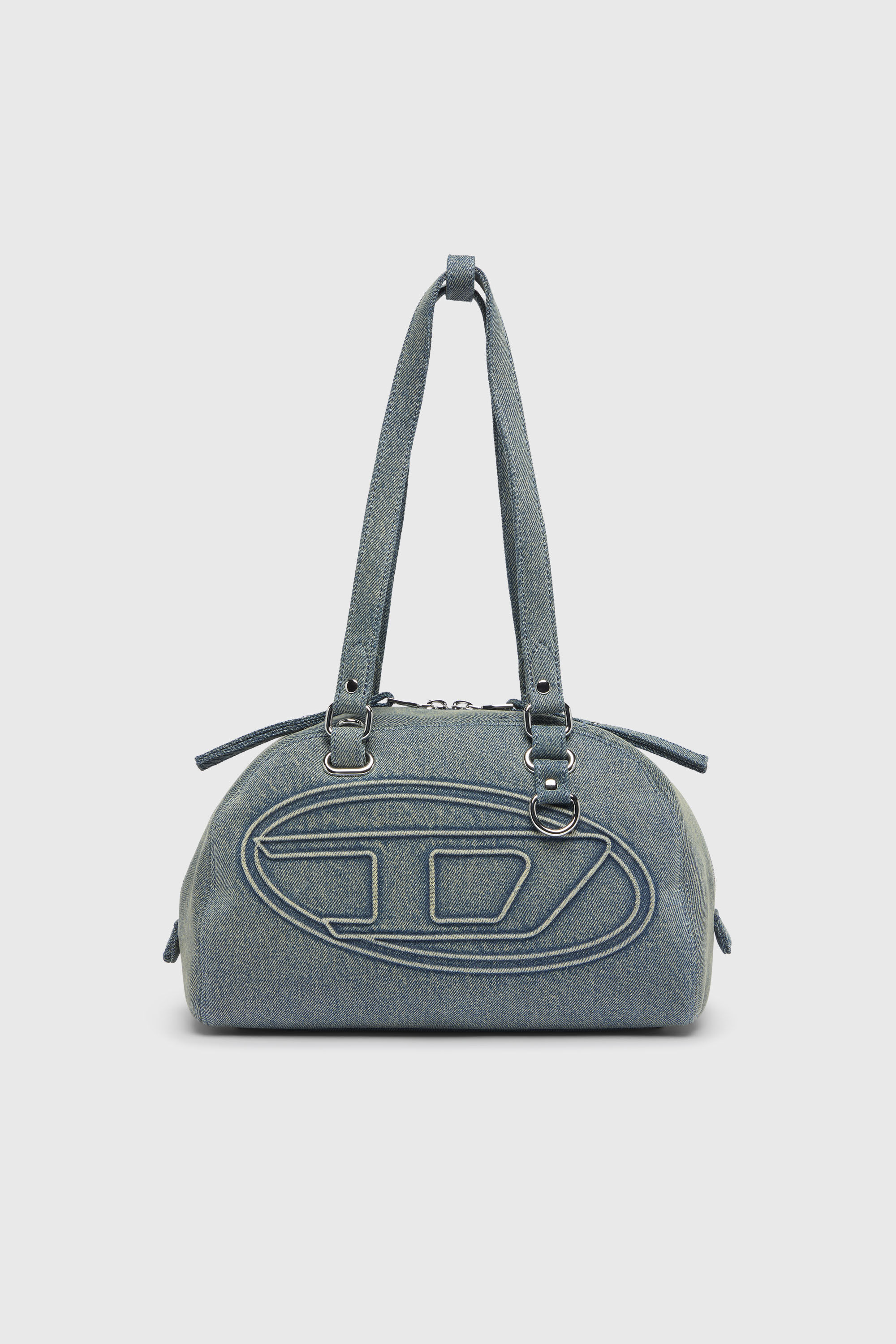Diesel - 1DR DOME SOFT SHOULDER, Unisex's 1DR Dome-Shoulder bag in denim with Oval D logo in Light Blue - 2