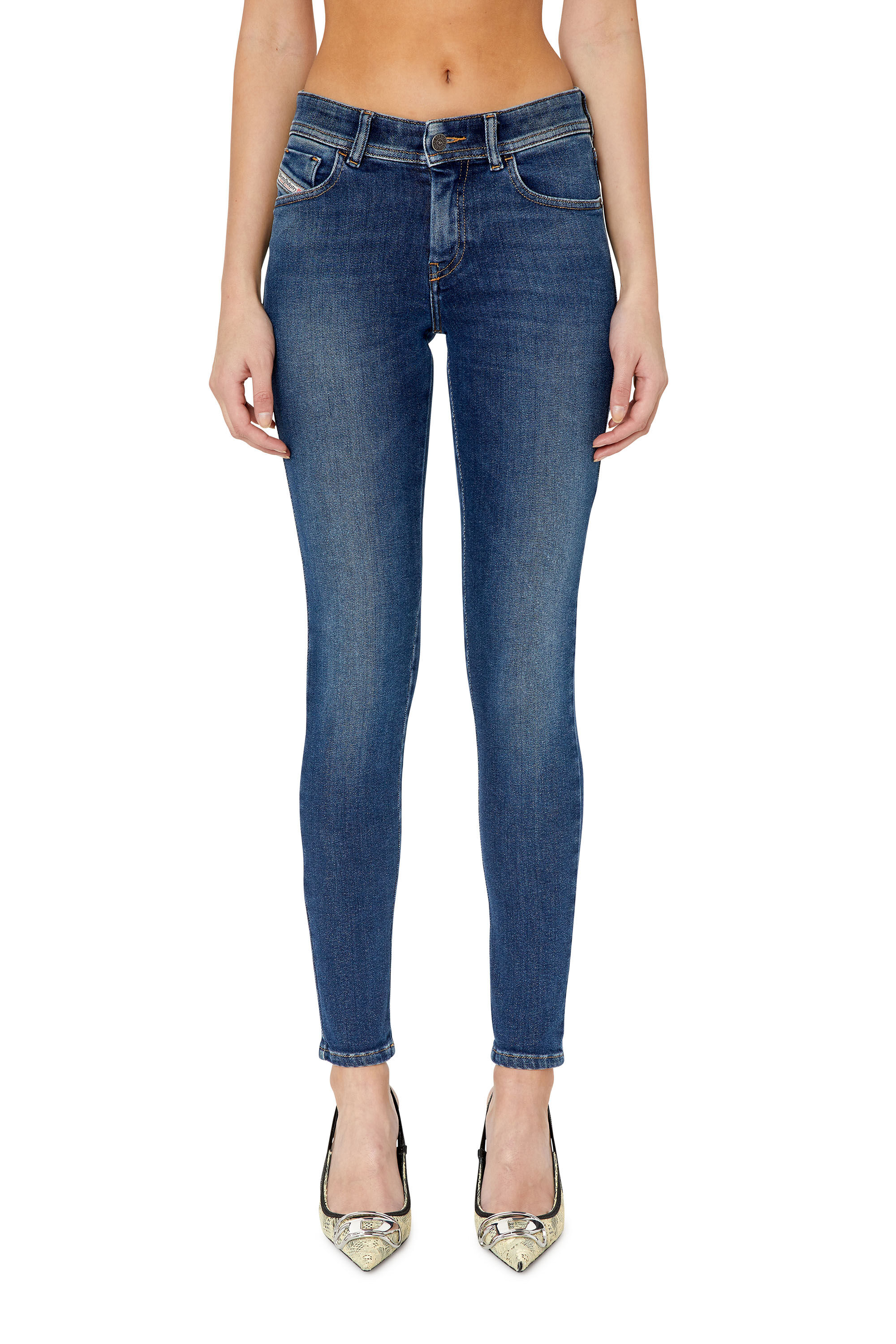 Diesel - Super skinny Jeans 2017 Slandy 09E97, Dark Blue - Image 3