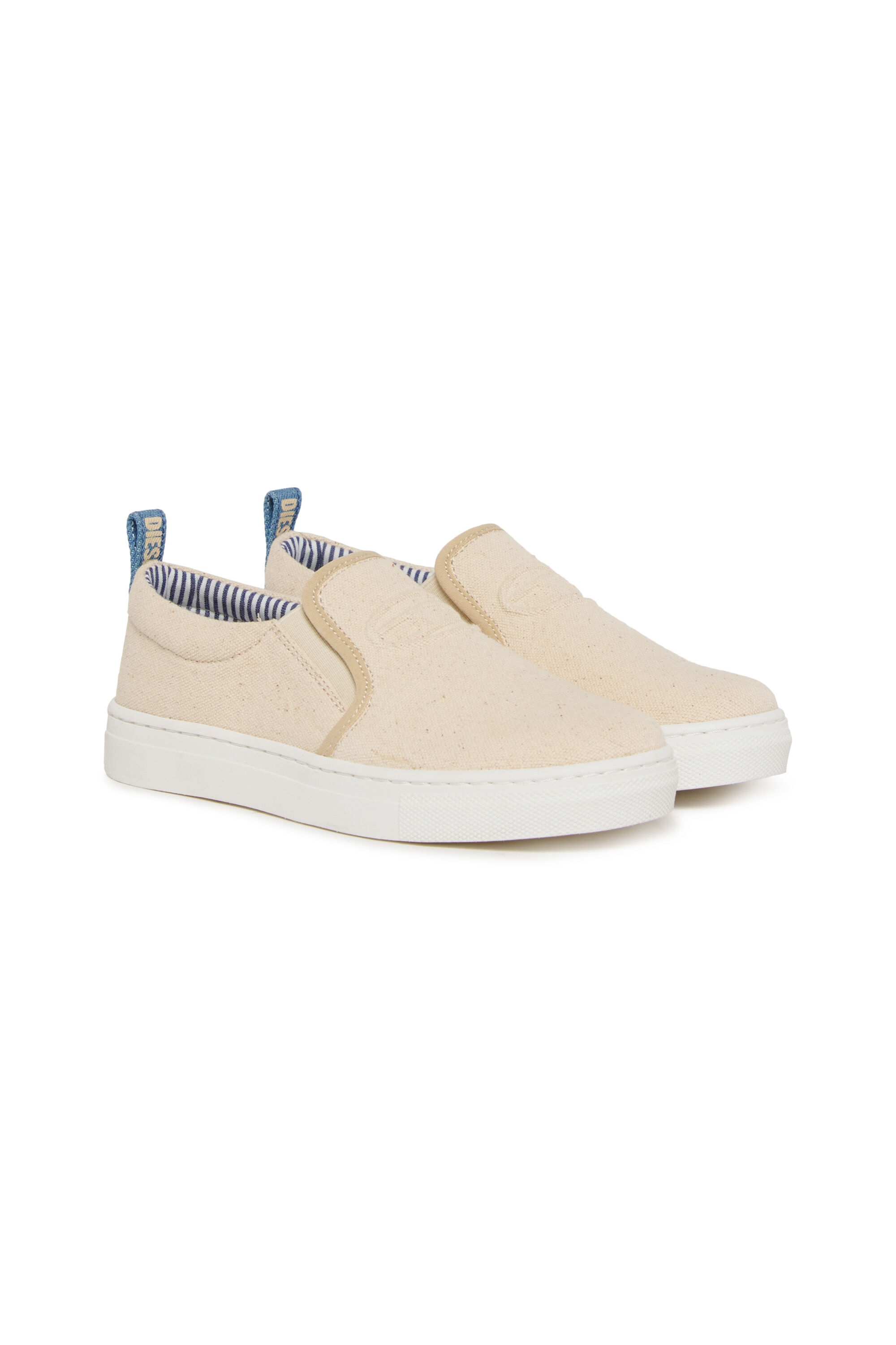 Diesel - S-SLIPGAB, Unisex's S-SLIPGAB-Slip-on sneakers in cotton in Beige - 2