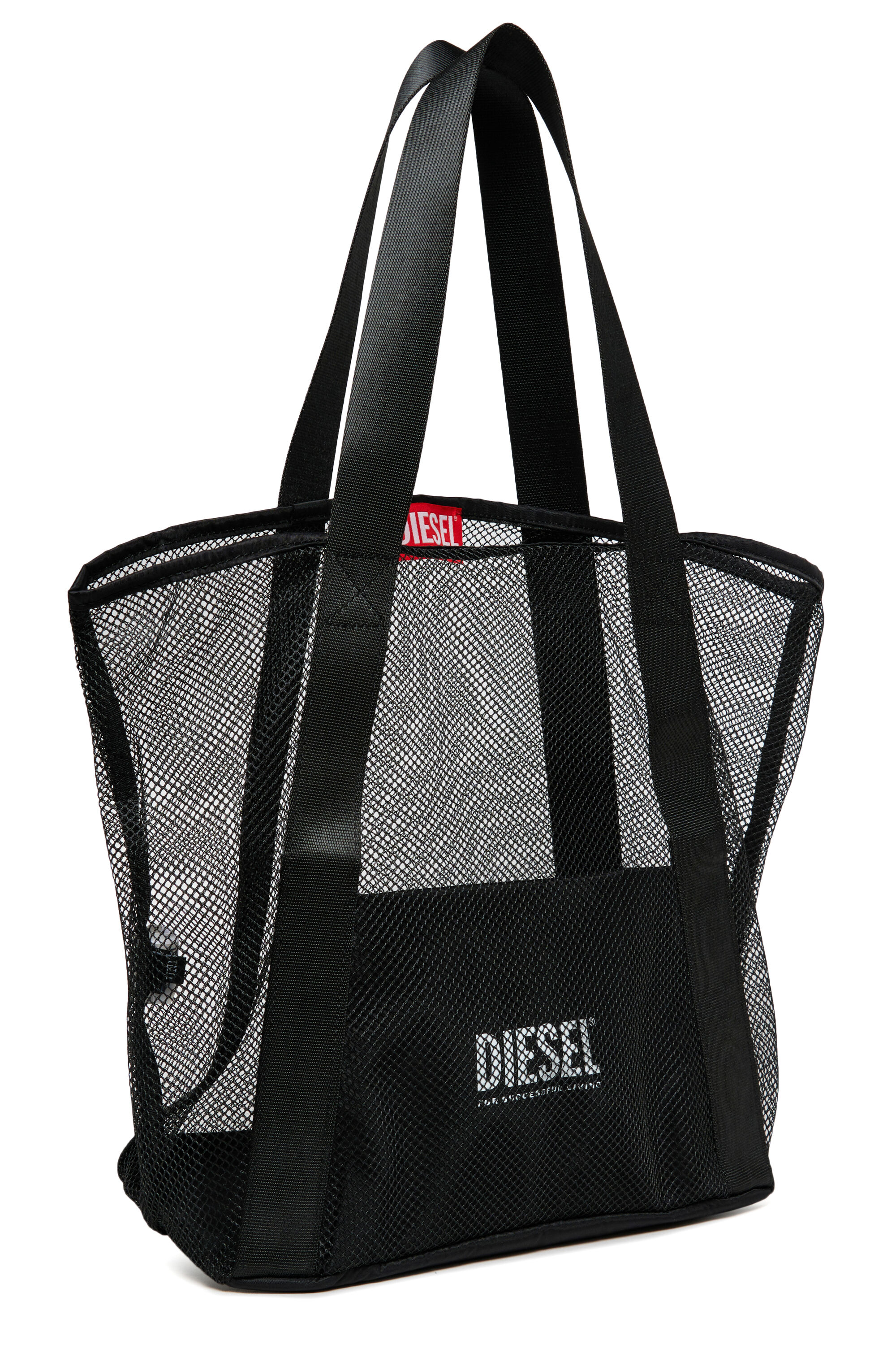 Diesel - WAPYS, Woman's WAPYS-Tote bag in nylon mesh in Black - 3