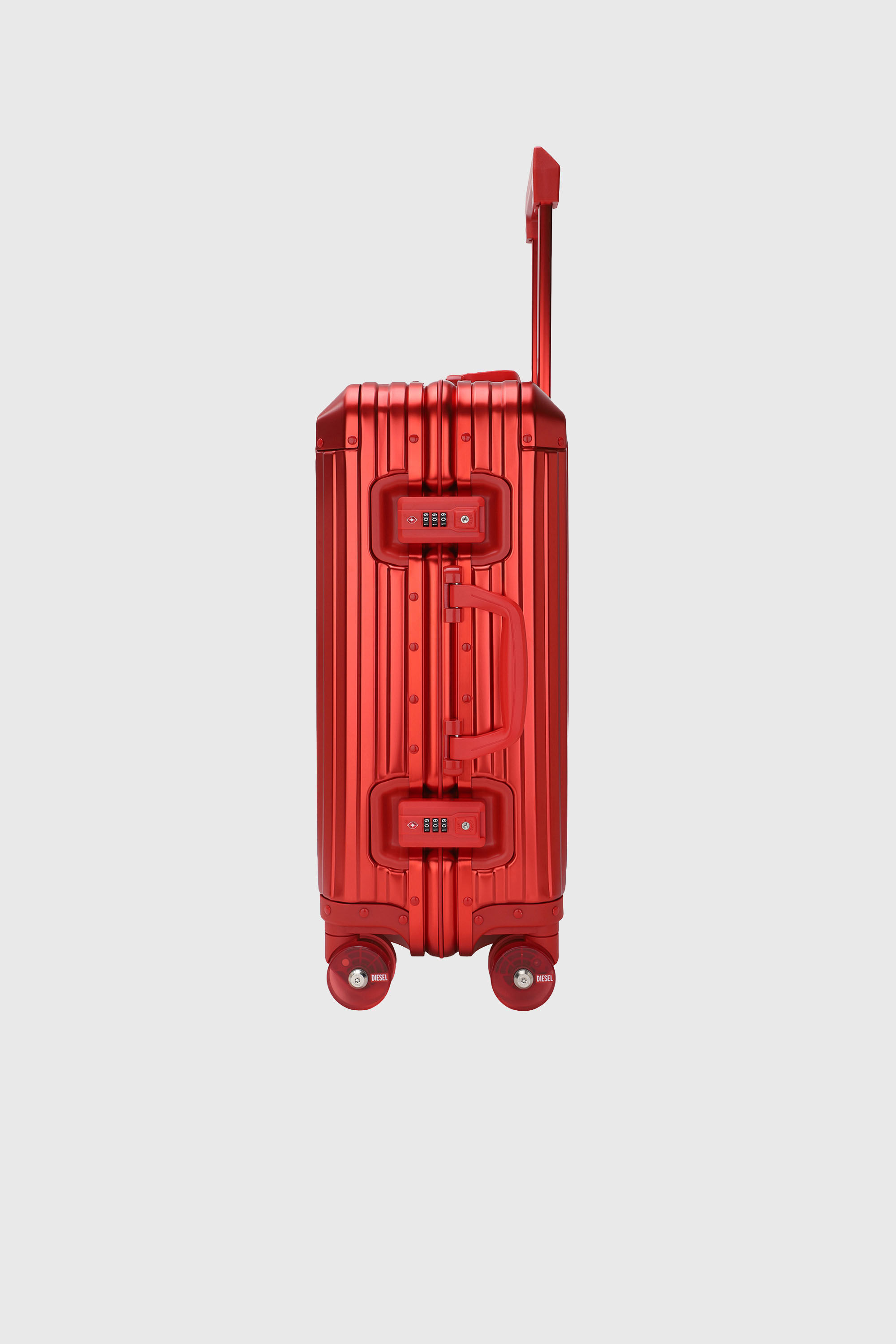 Diesel - DIESEL ALUMINUM TROLLEY- DSL002, Unisex's Aluminum suitcase size S in Red - 4