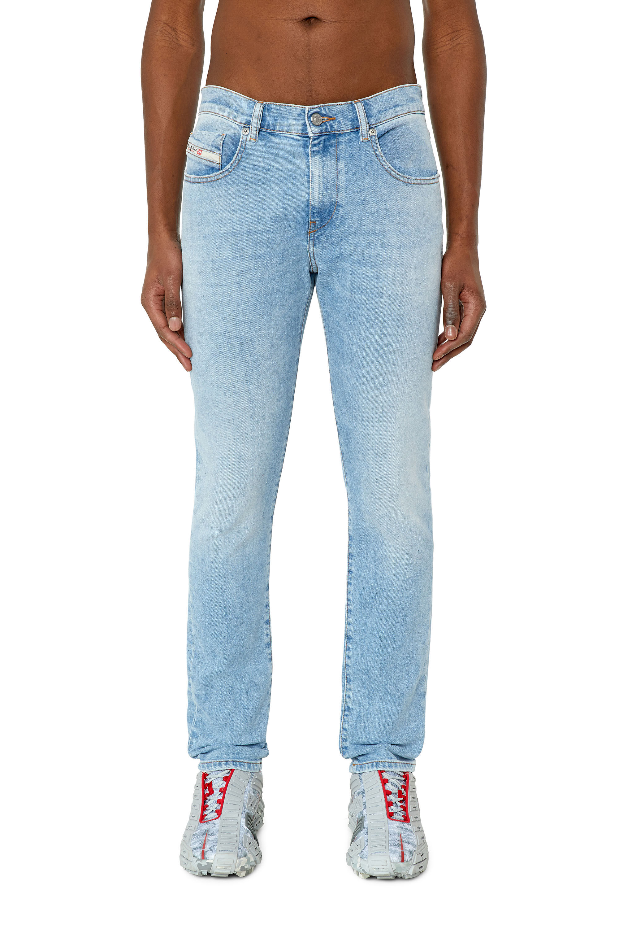 Diesel - 2019 D-Strukt 09F41 Slim Jeans, Light Blue - Image 3