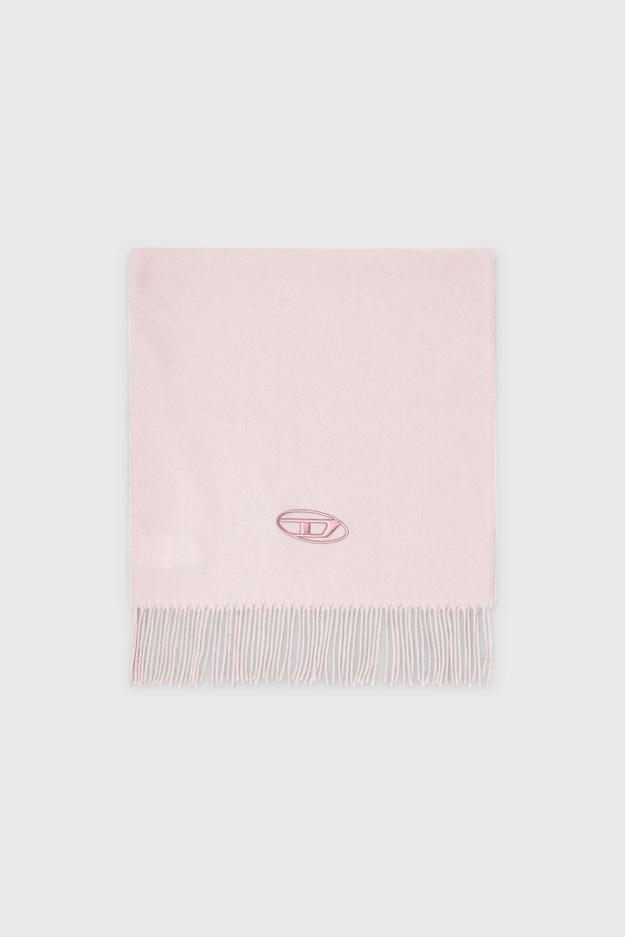 Diesel - S-IMON-D-LONG, Unisex's Wool-blend scarf with fringed edges in Pink - 1
