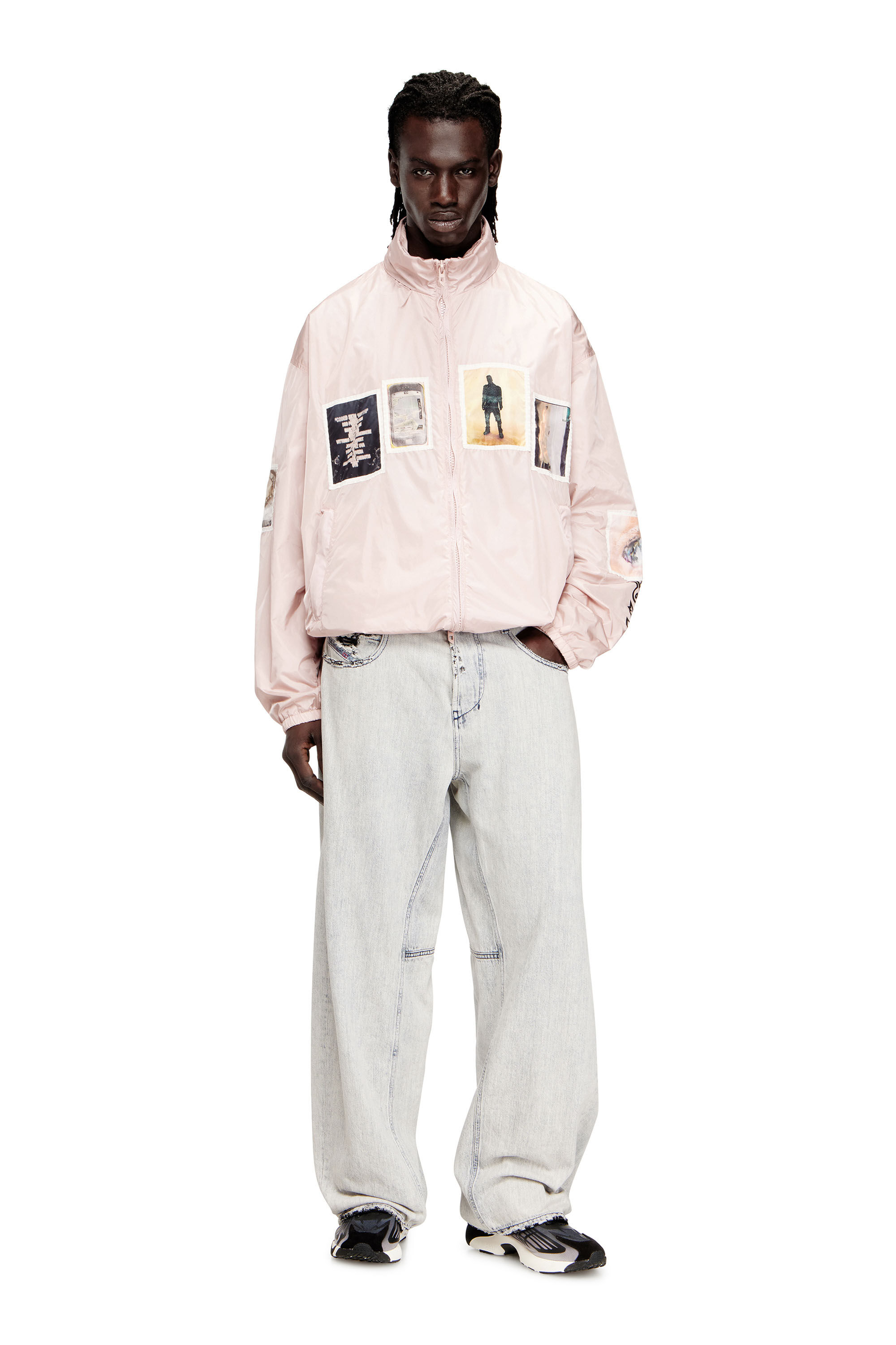 Diesel - J-CLAUS-A-GSBR, Man's Windbreaker with graphic patches in null - 1