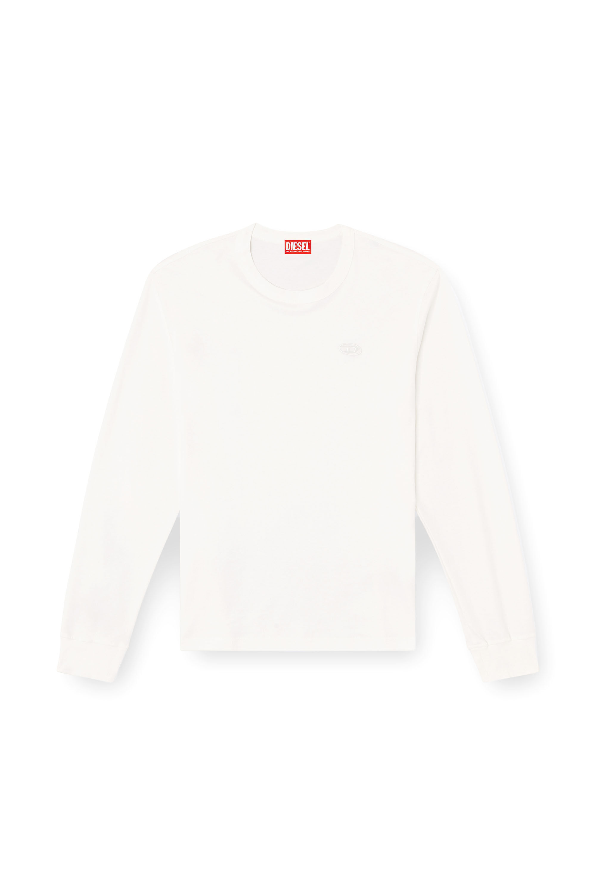 Diesel - T-ADJUST-LS-SLITS-R17, Man's Long-sleeve T-shirt with logo embroidery in White - 2