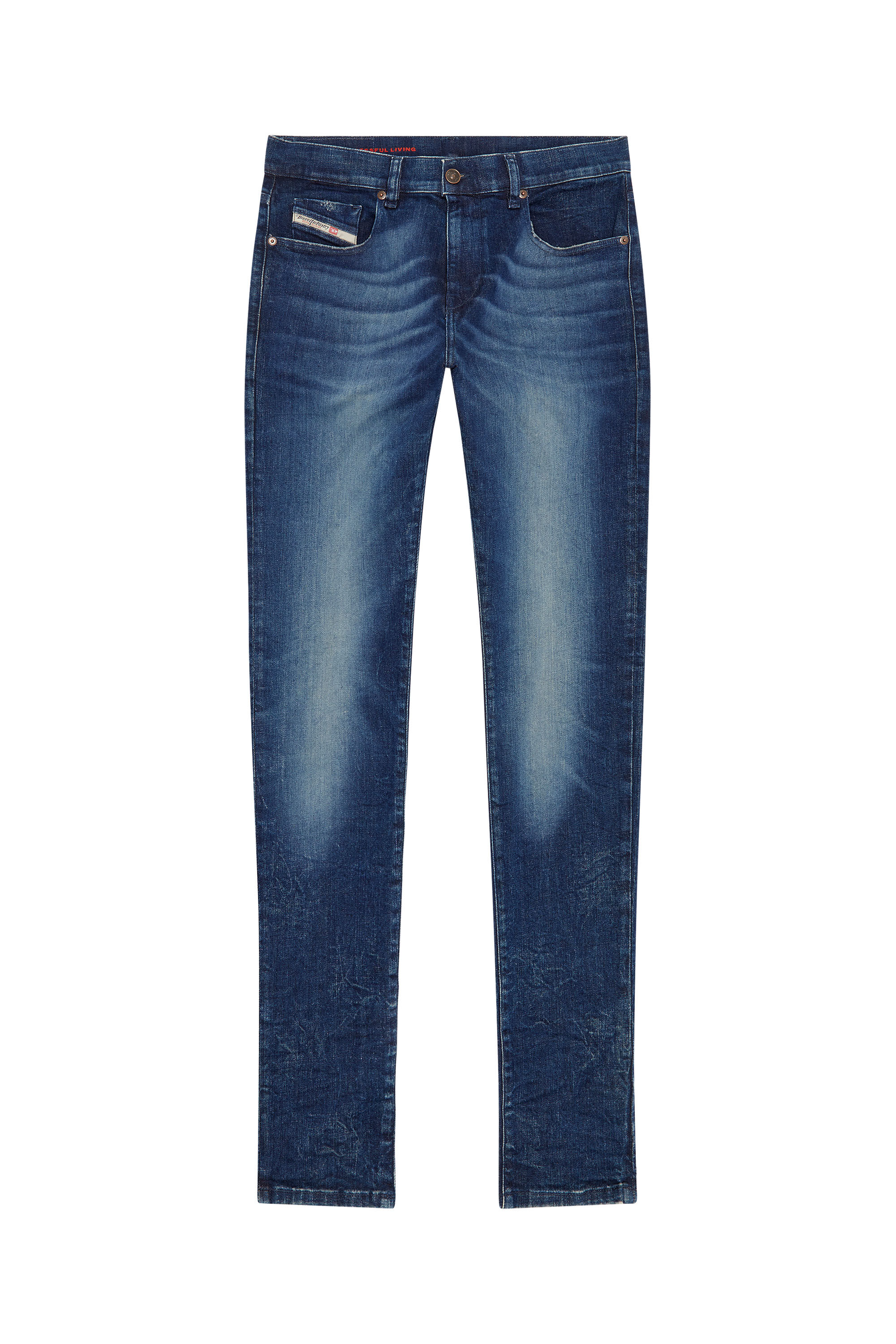 Diesel - 2019 D-Strukt 09F54 Slim Jeans, Dark Blue - Image 2