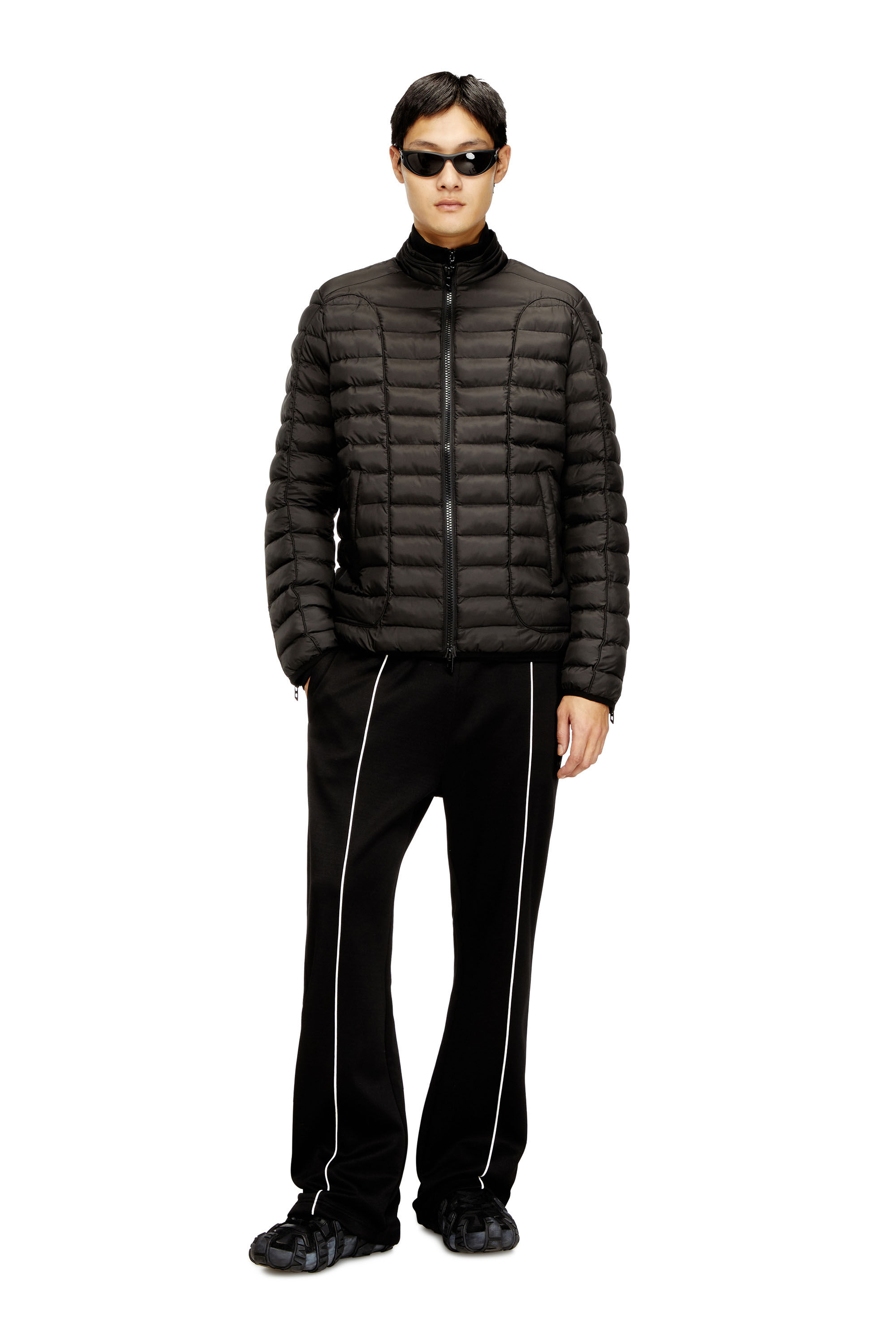 Diesel - W-PILOT, Man's Puffer jacket in light nylon in Black - 1